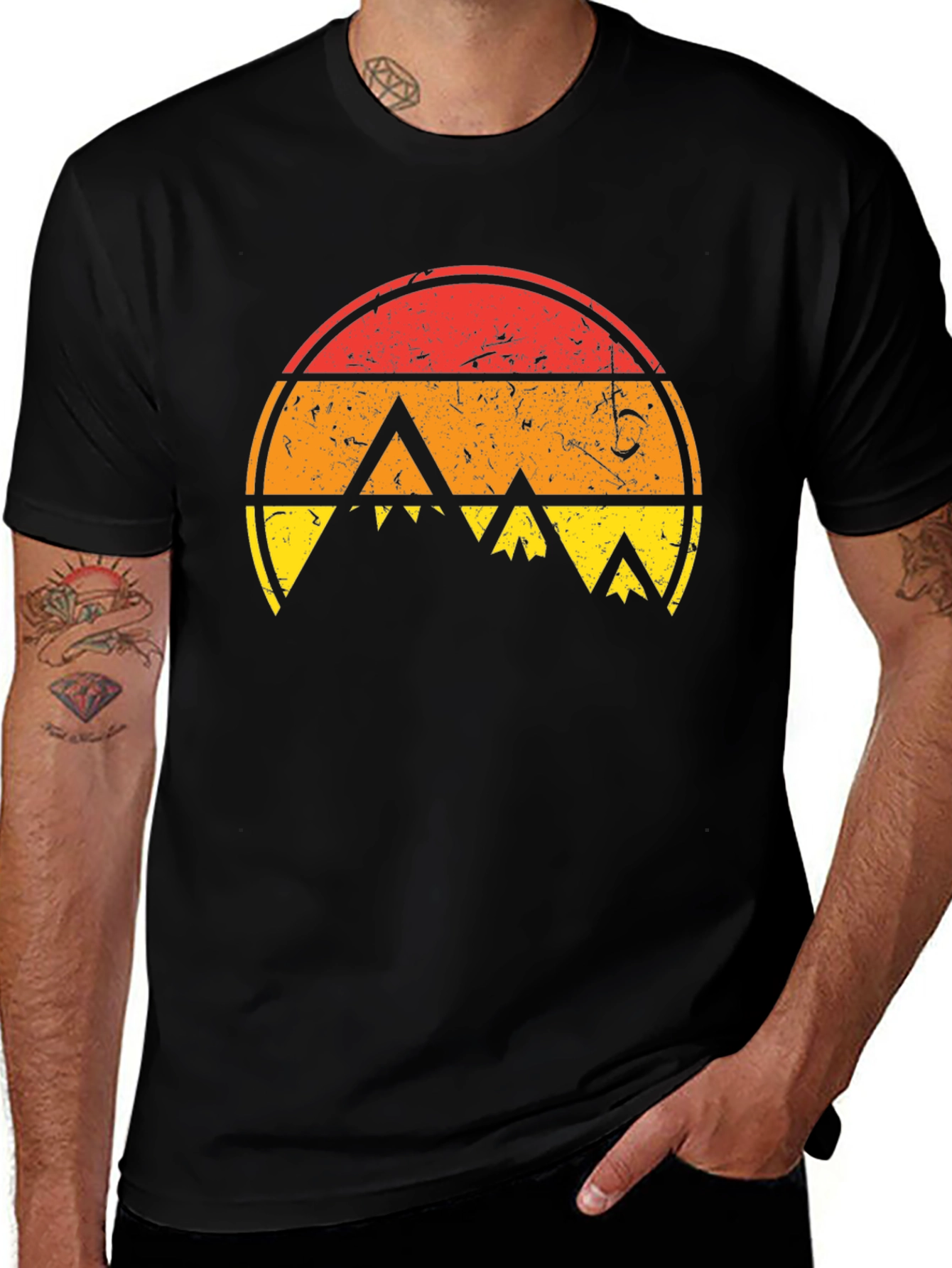Retro Sunset Mountain Graphic Tee