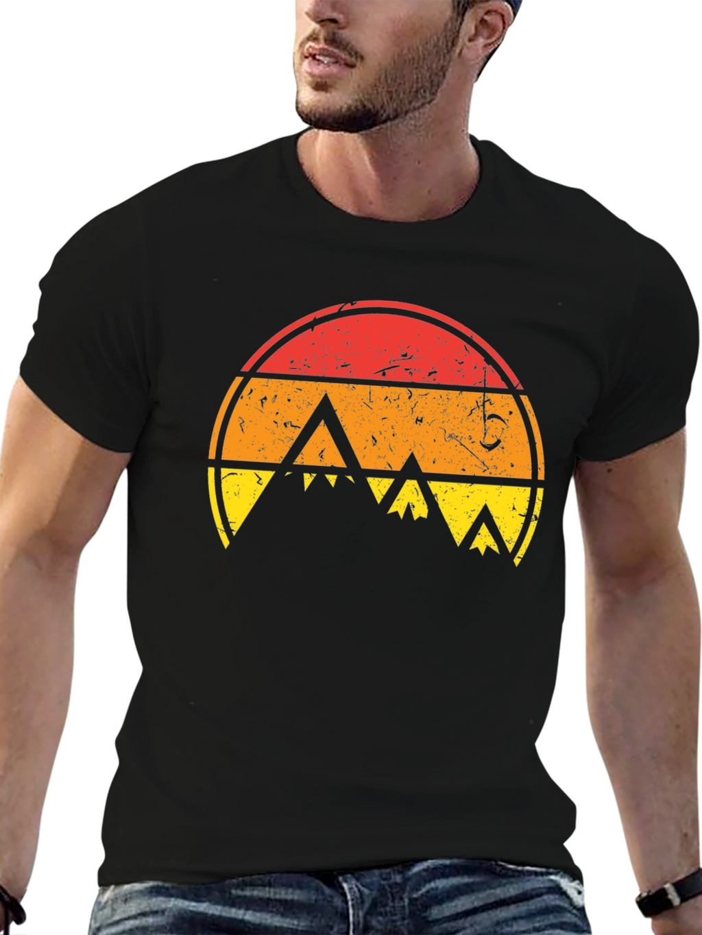 Retro Sunset Mountain Graphic Tee