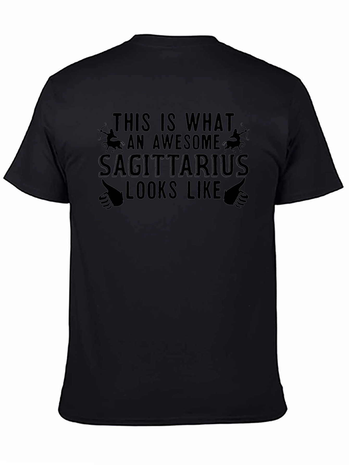 Awesome Sagittarius Graphic Tee - Black Cotton Shirt
