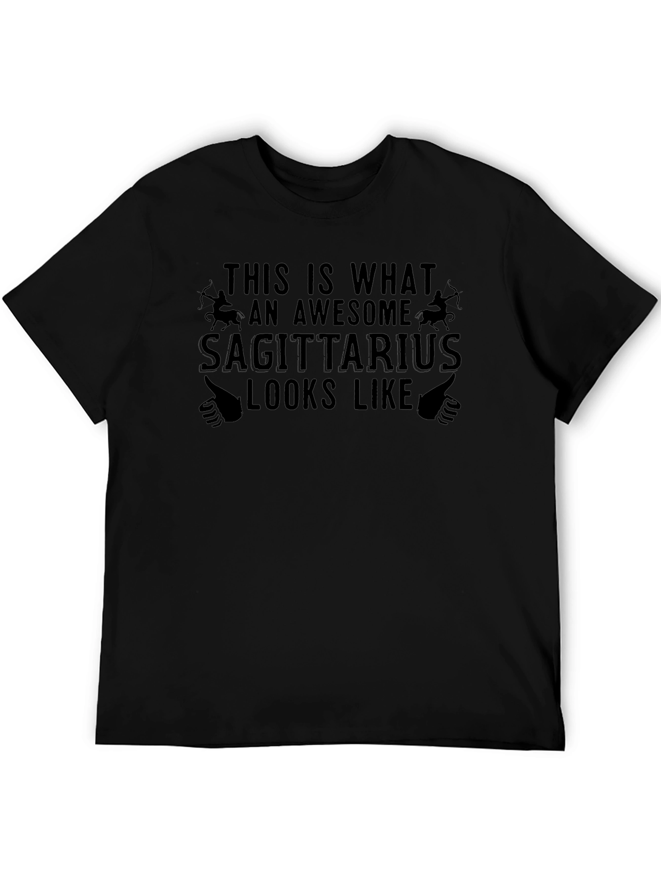 Awesome Sagittarius Graphic Tee - Black Cotton Shirt