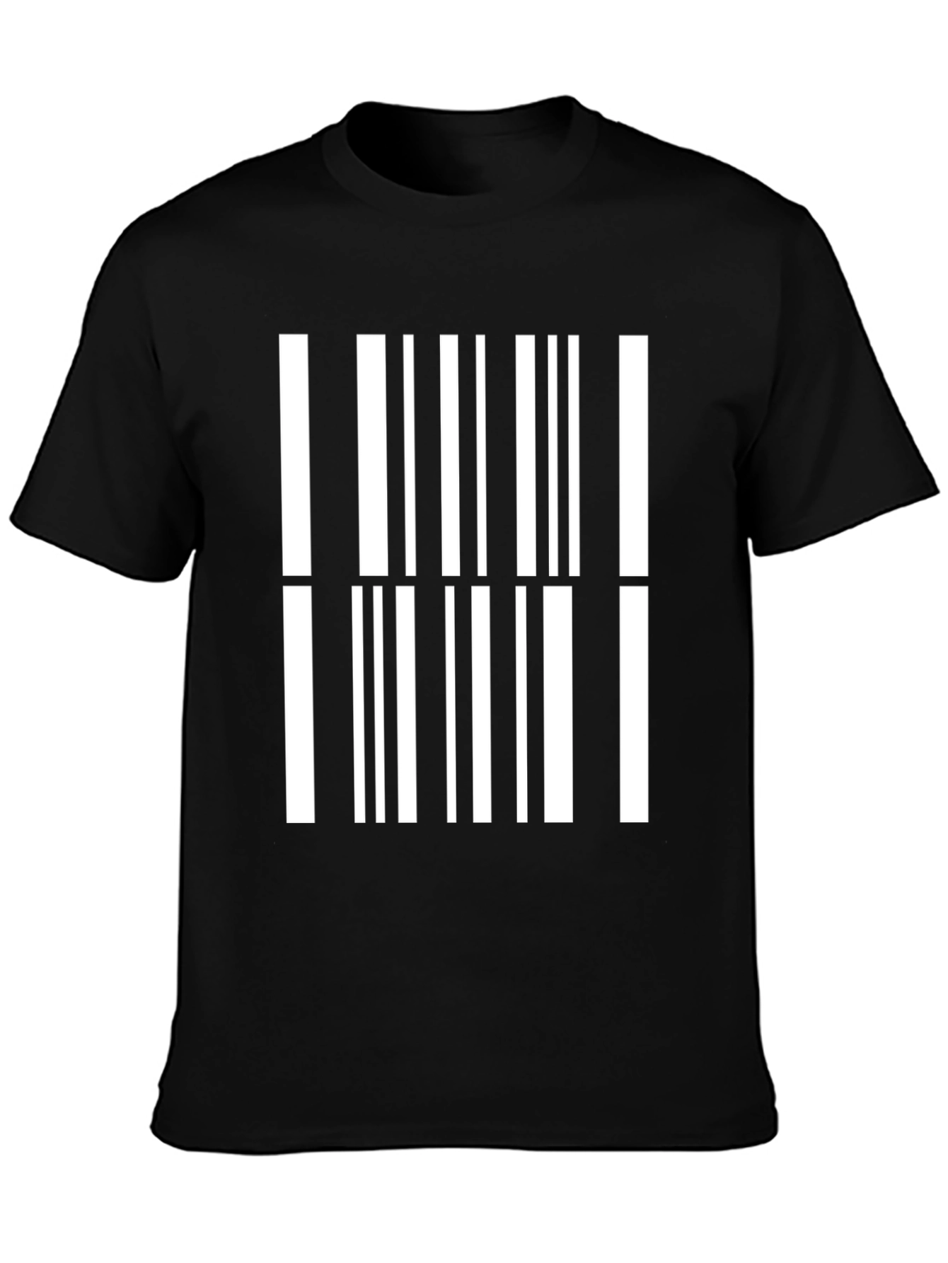 Barcode Print Black T-Shirt