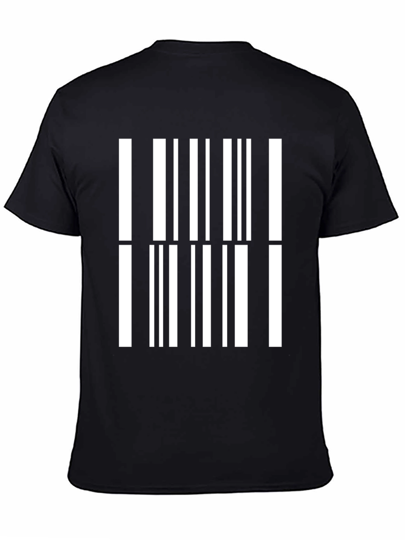 Barcode Print Black T-Shirt
