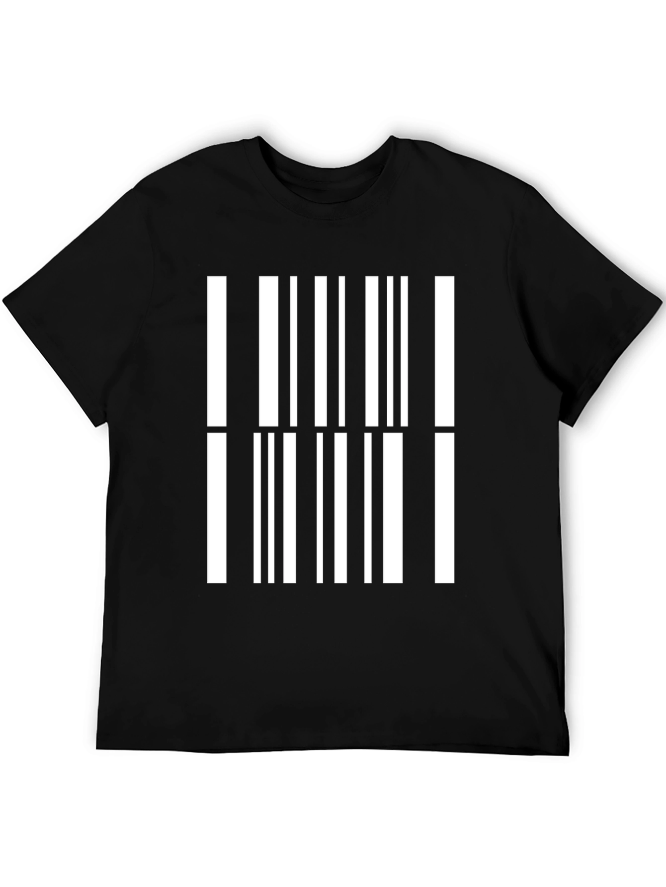Barcode Print Black T-Shirt