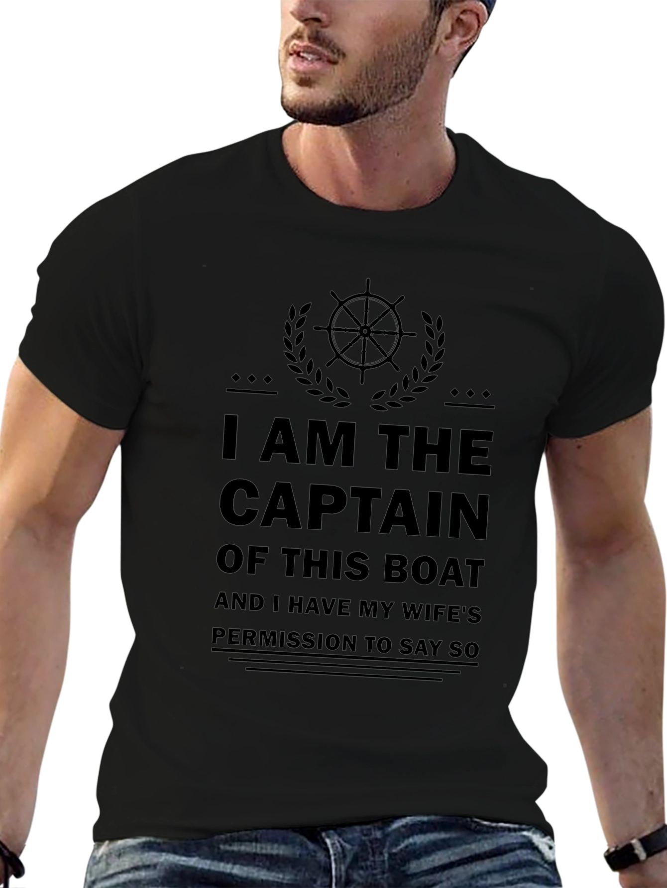 Captain of Boat T-Shirt - Wifes Permission Funny Tee