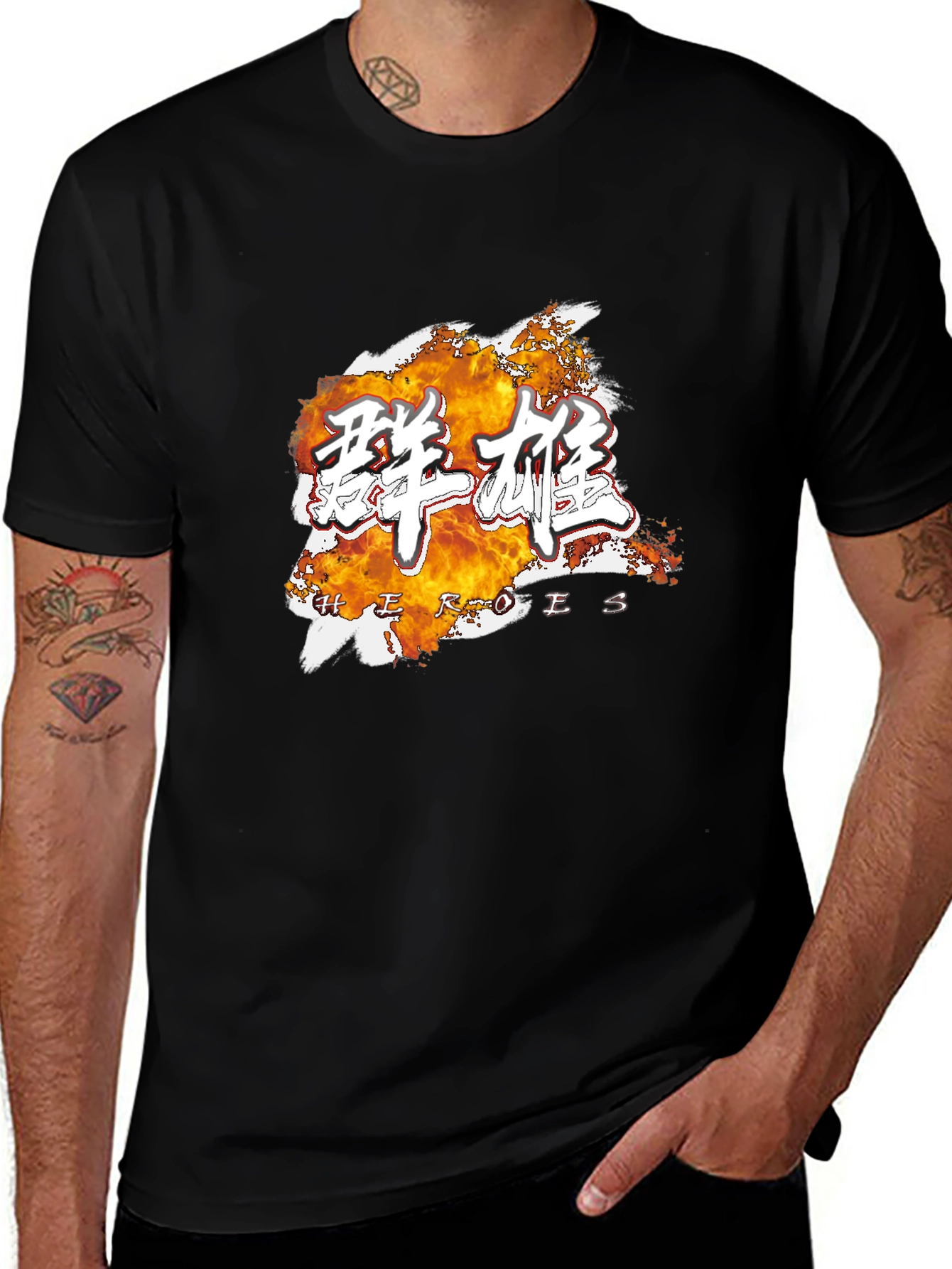 Heroes Graphic Tee - Stylish Black Cotton T-Shirt
