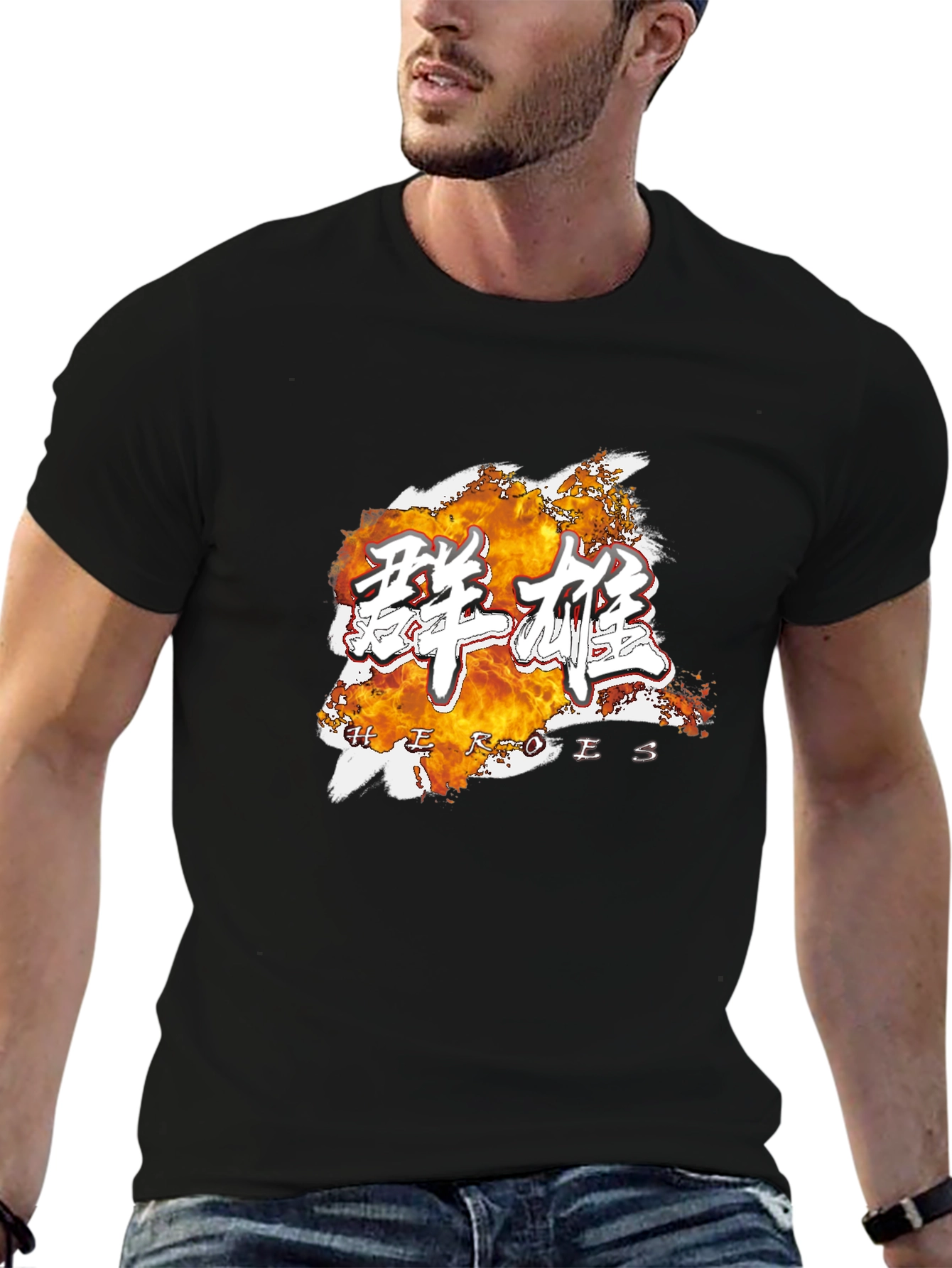 Heroes Graphic Tee - Stylish Black Cotton T-Shirt