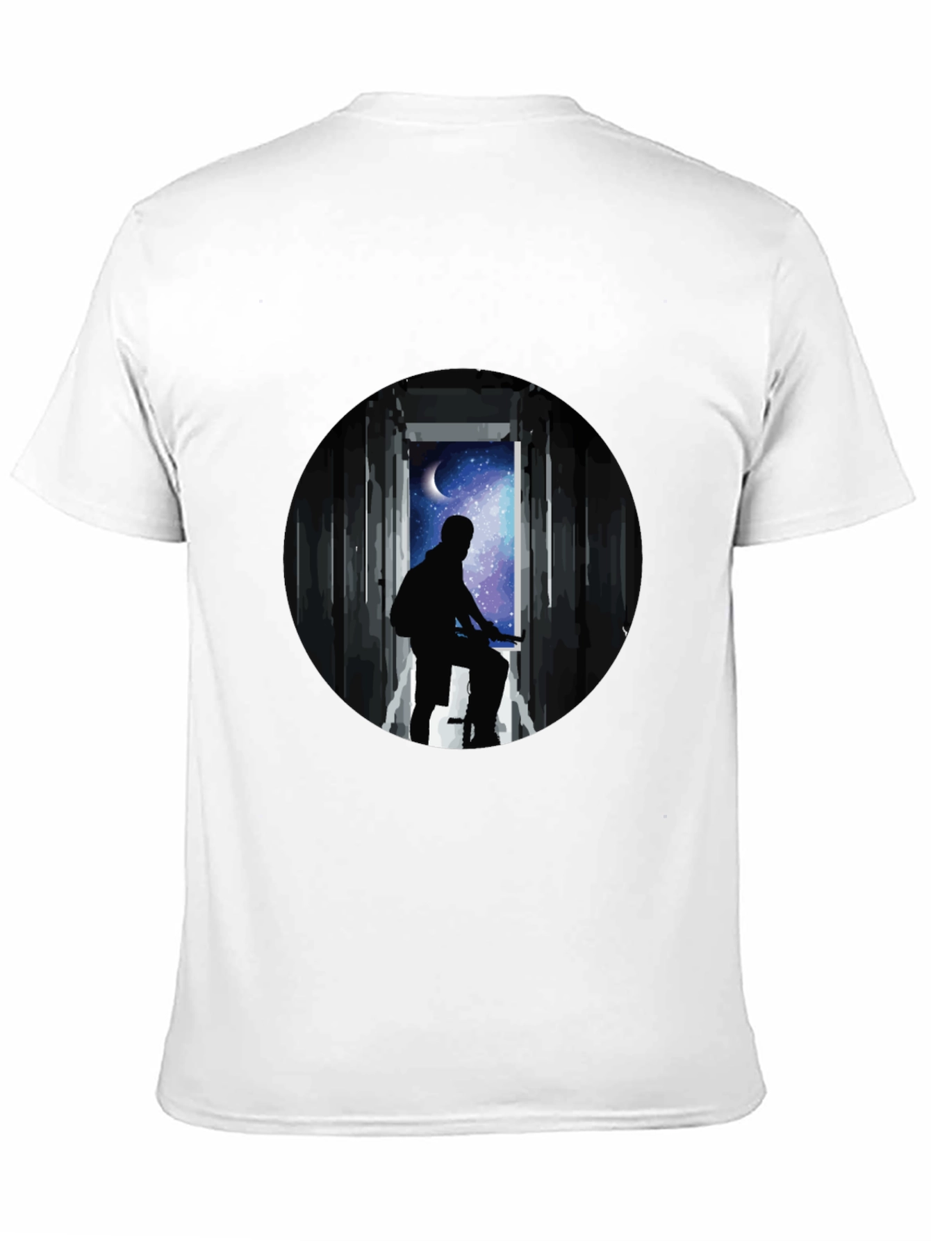 Silhouette Moon Biker Black T-Shirt