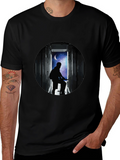 Silhouette Moon Biker Black T-Shirt
