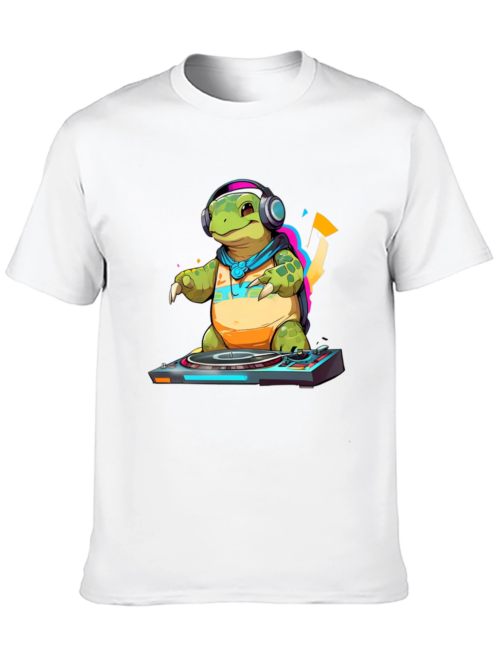DJ Turtle Graphic Tee - Cool Animal T-Shirt