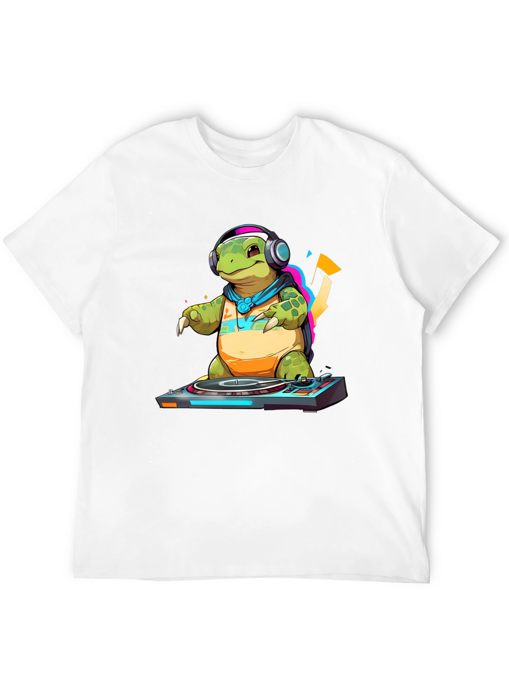 DJ Turtle Graphic Tee - Cool Animal T-Shirt