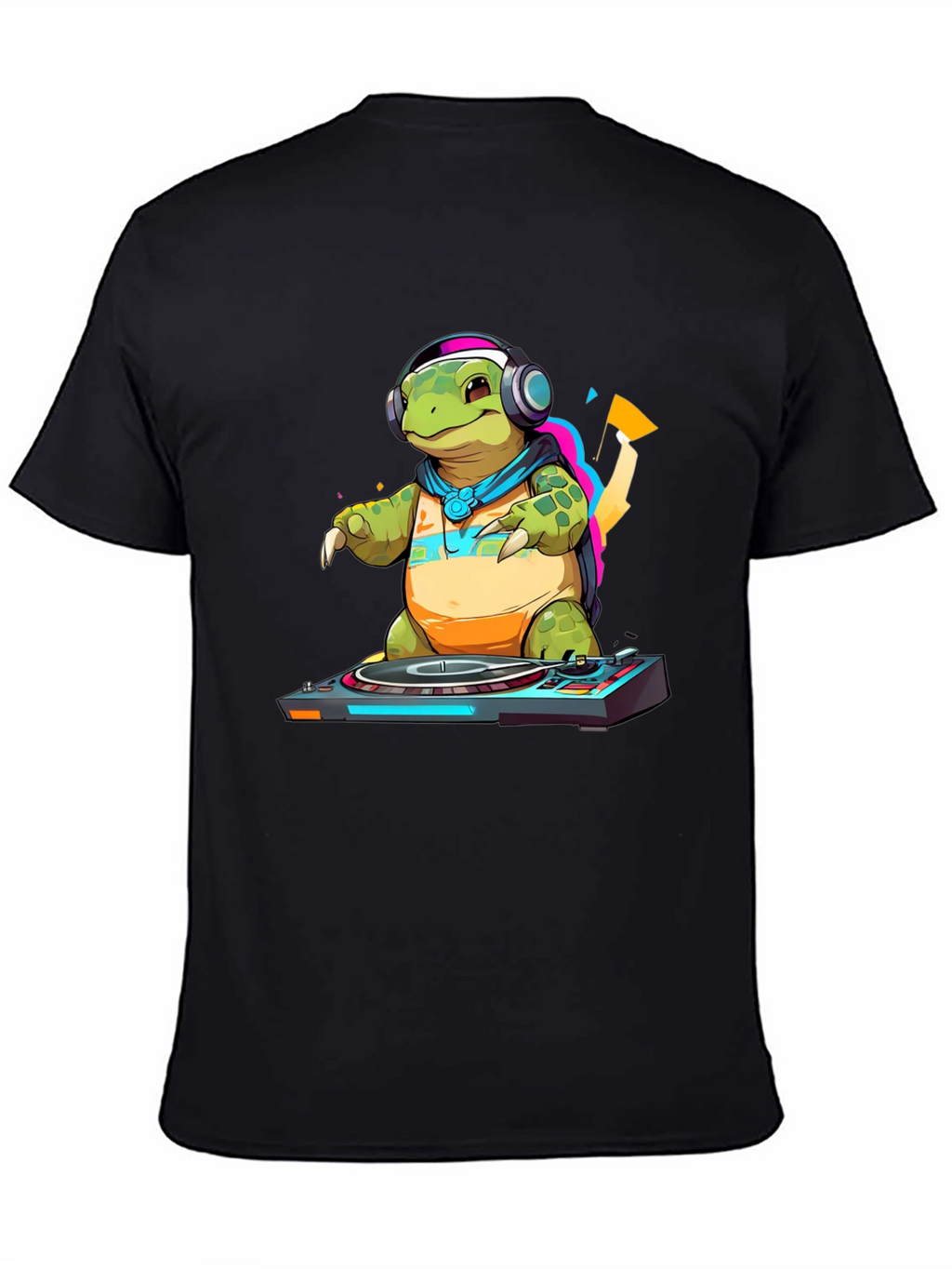 DJ Turtle Graphic Tee - Cool Animal T-Shirt
