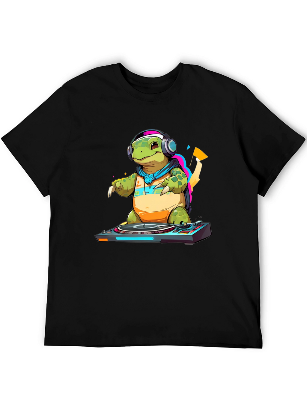 DJ Turtle Graphic Tee - Cool Animal T-Shirt