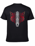Tribal Wolf Graphic Tee - Mens Black T-Shirt