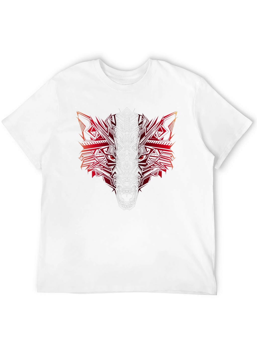 Tribal Wolf Graphic Tee - Mens Black T-Shirt