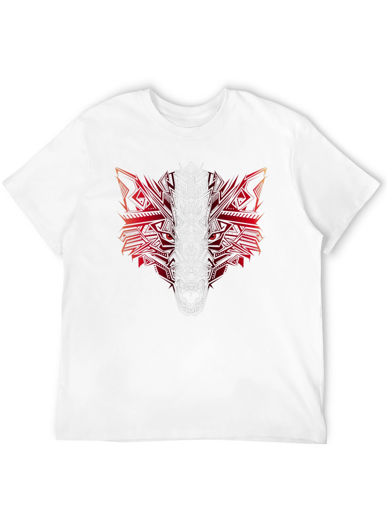 Tribal Wolf Graphic Tee - Mens Black T-Shirt