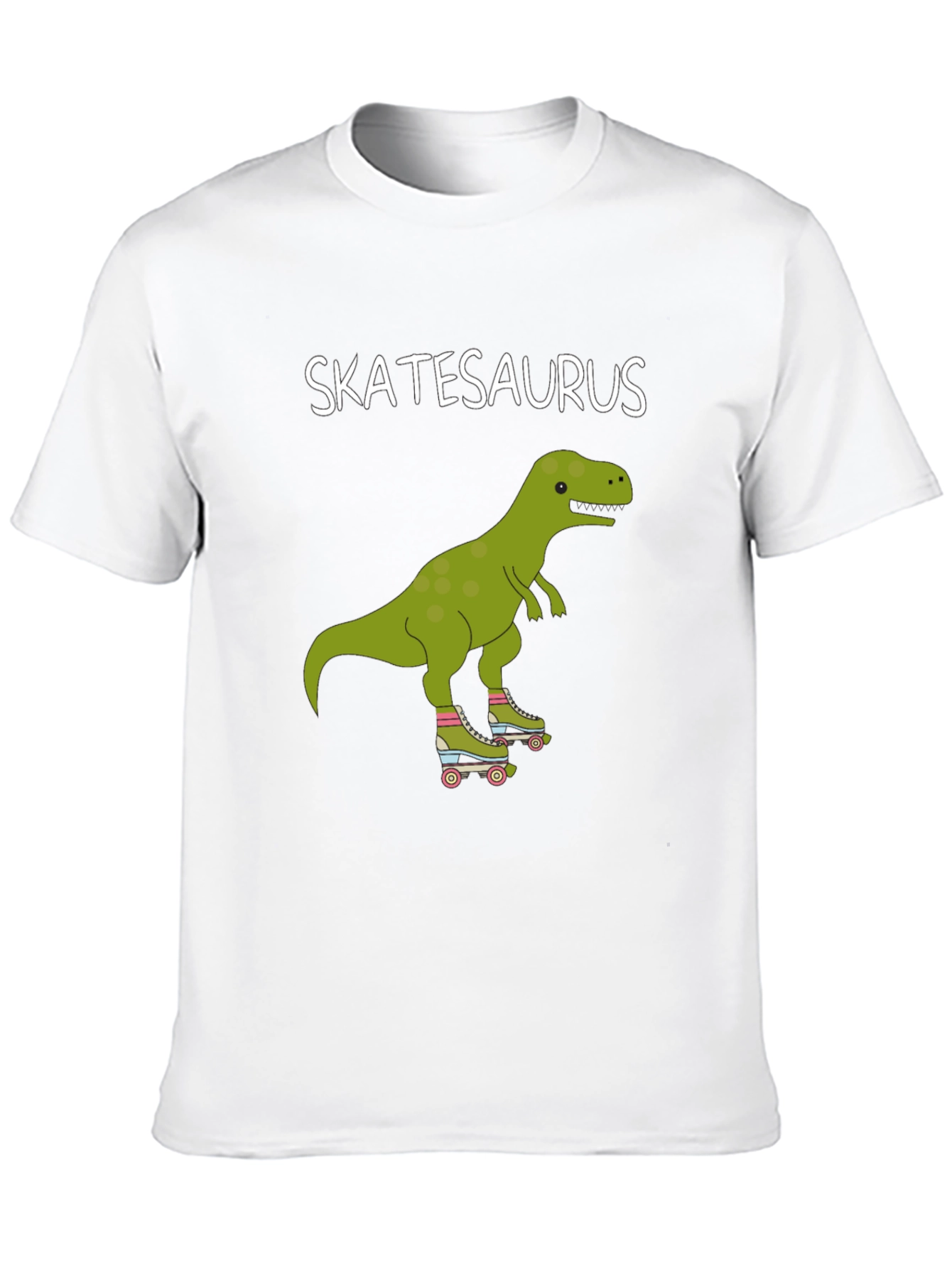 Skatesaurus T-Shirt - Dinosaur Roller Skating Tee