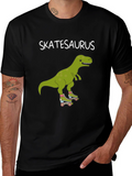 Skatesaurus T-Shirt - Dinosaur Roller Skating Tee