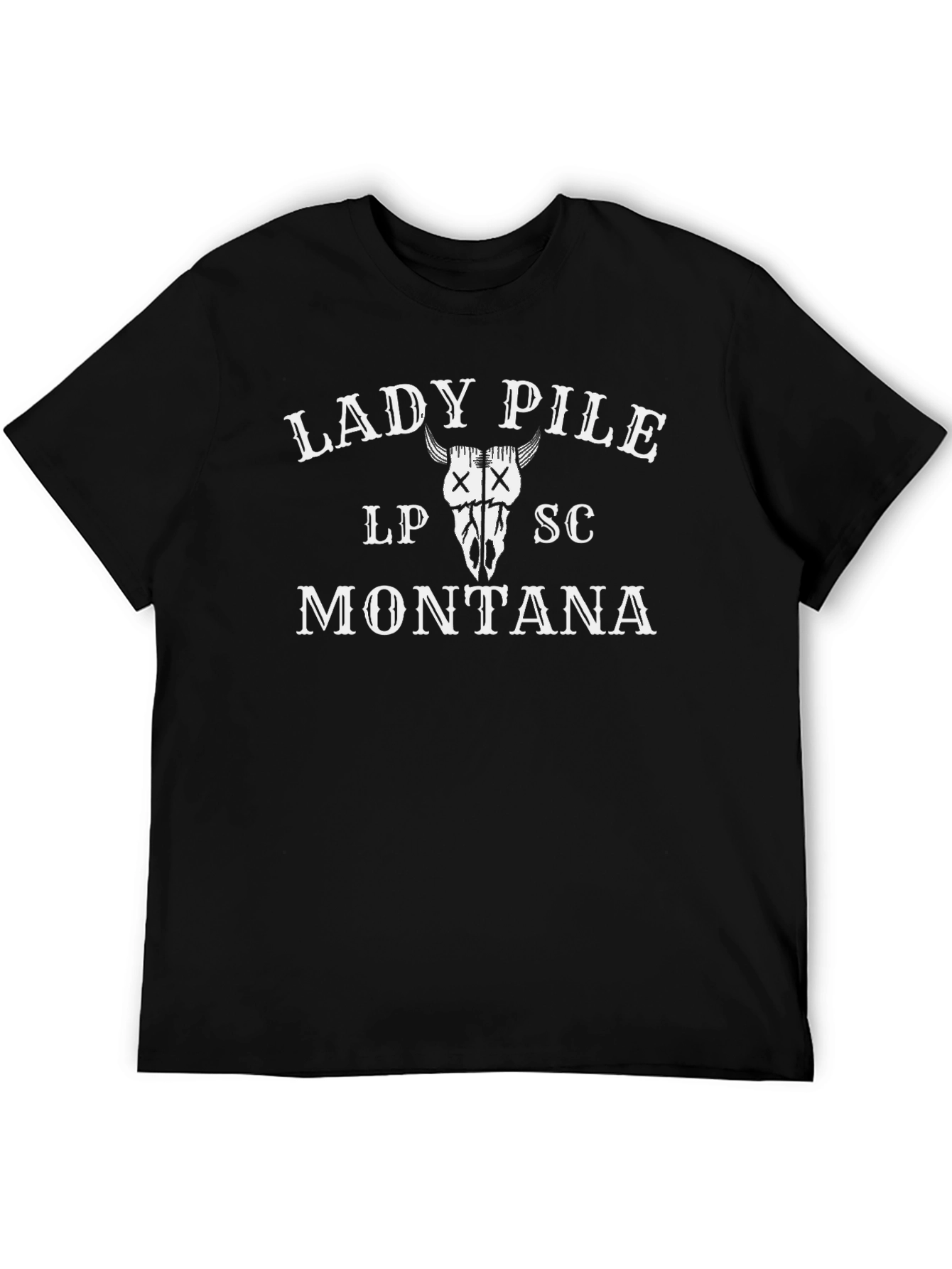 Lady Pile Montana Graphic Tee - Black Cotton T-Shirt