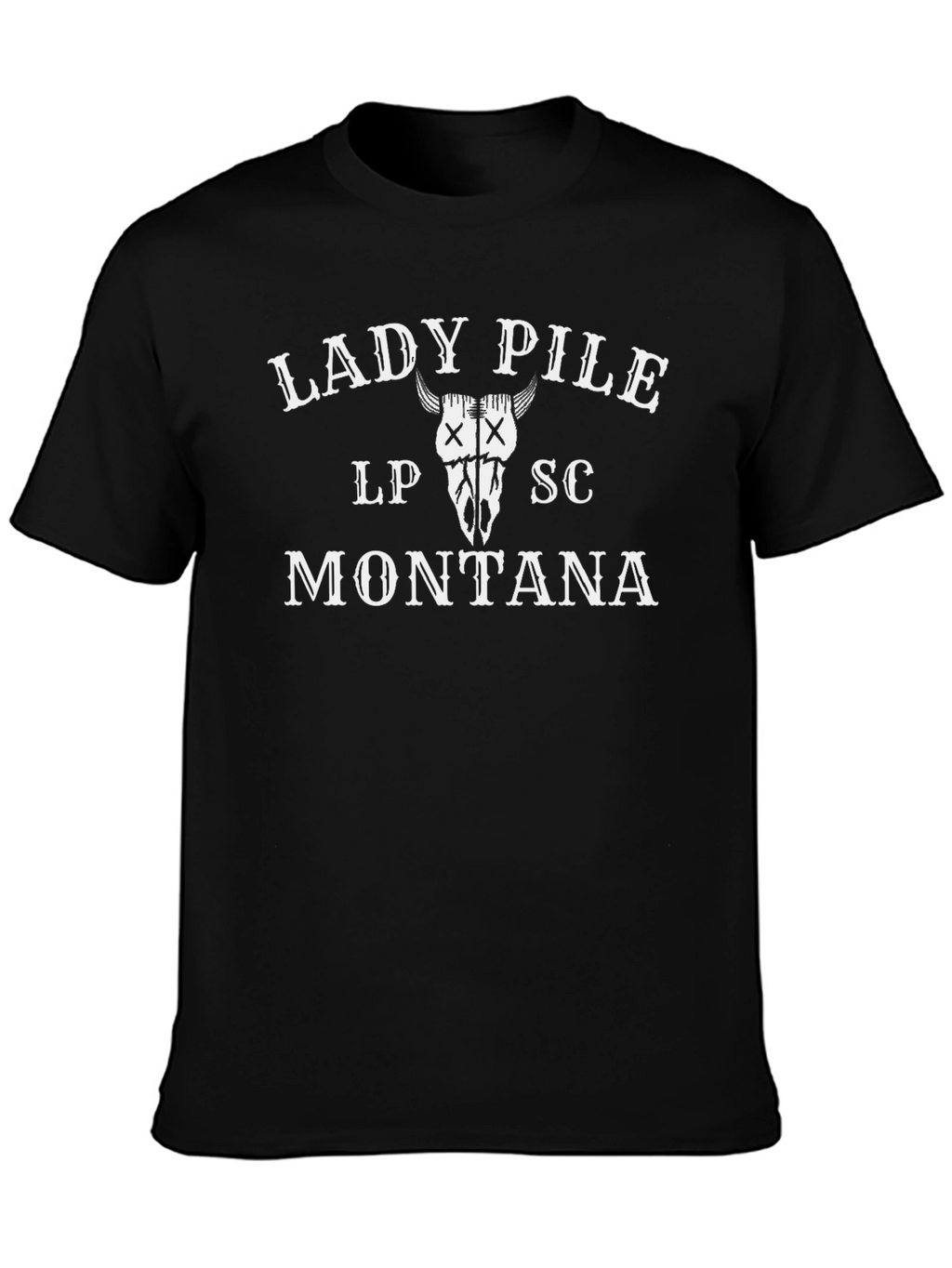 Lady Pile Montana Graphic Tee - Black Cotton T-Shirt