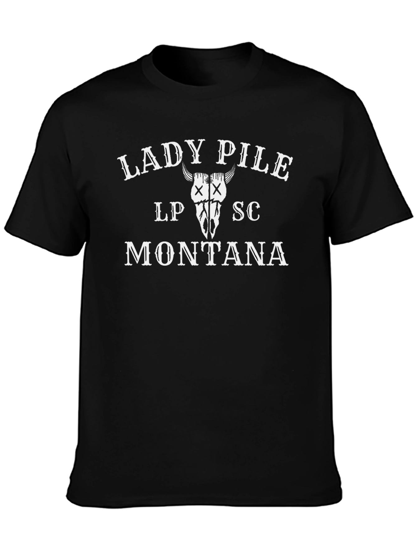 Lady Pile Montana Graphic Tee - Black Cotton T-Shirt