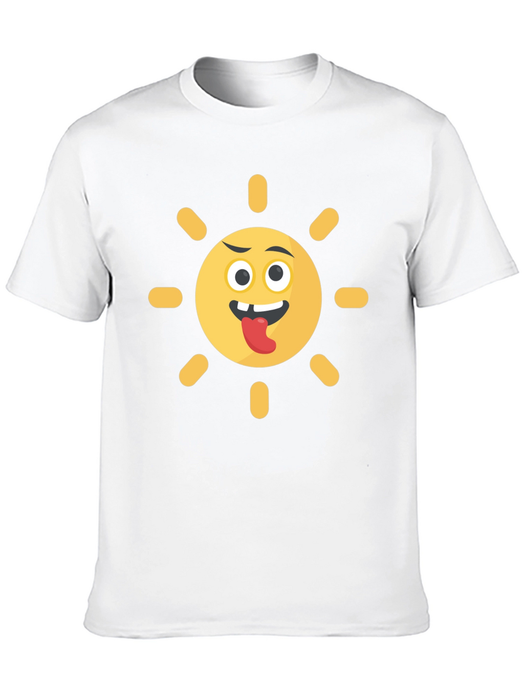 Funny Sun Emoji Black T-Shirt