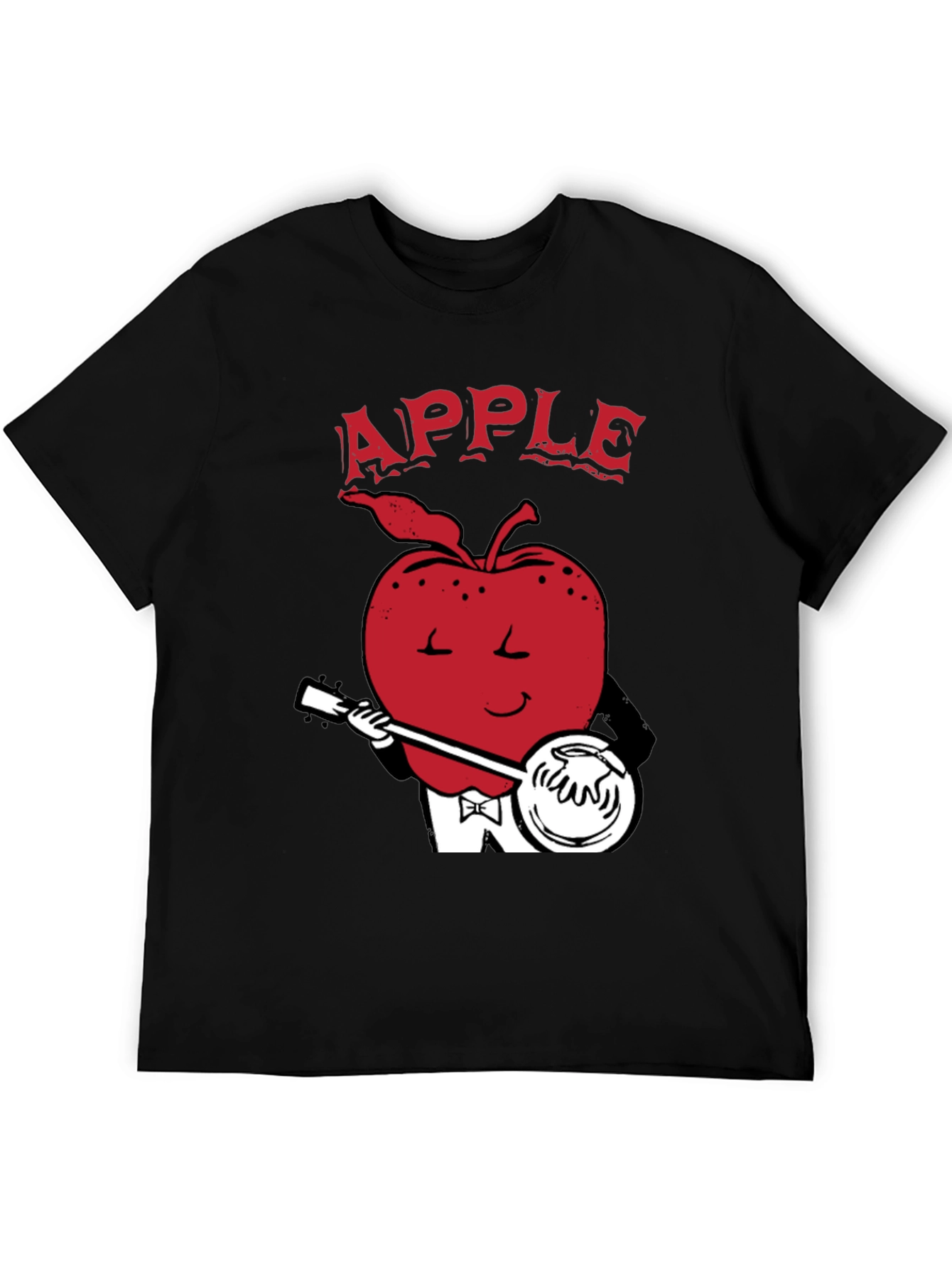 Apple Playing Banjo Graphic Tee - Black