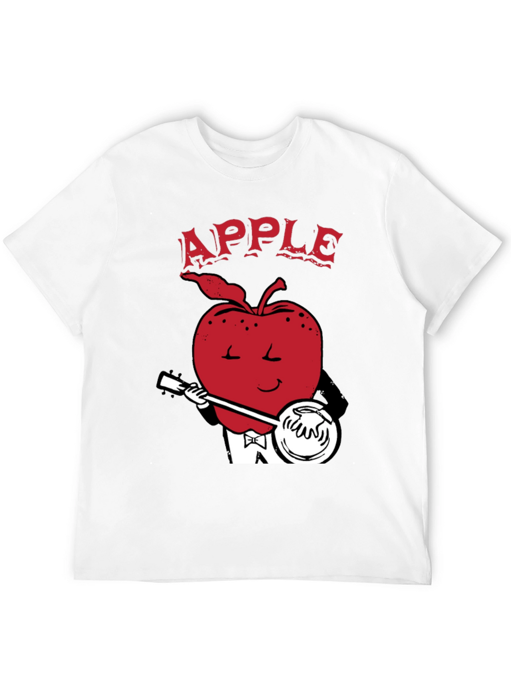 Apple Playing Banjo Graphic Tee - Black