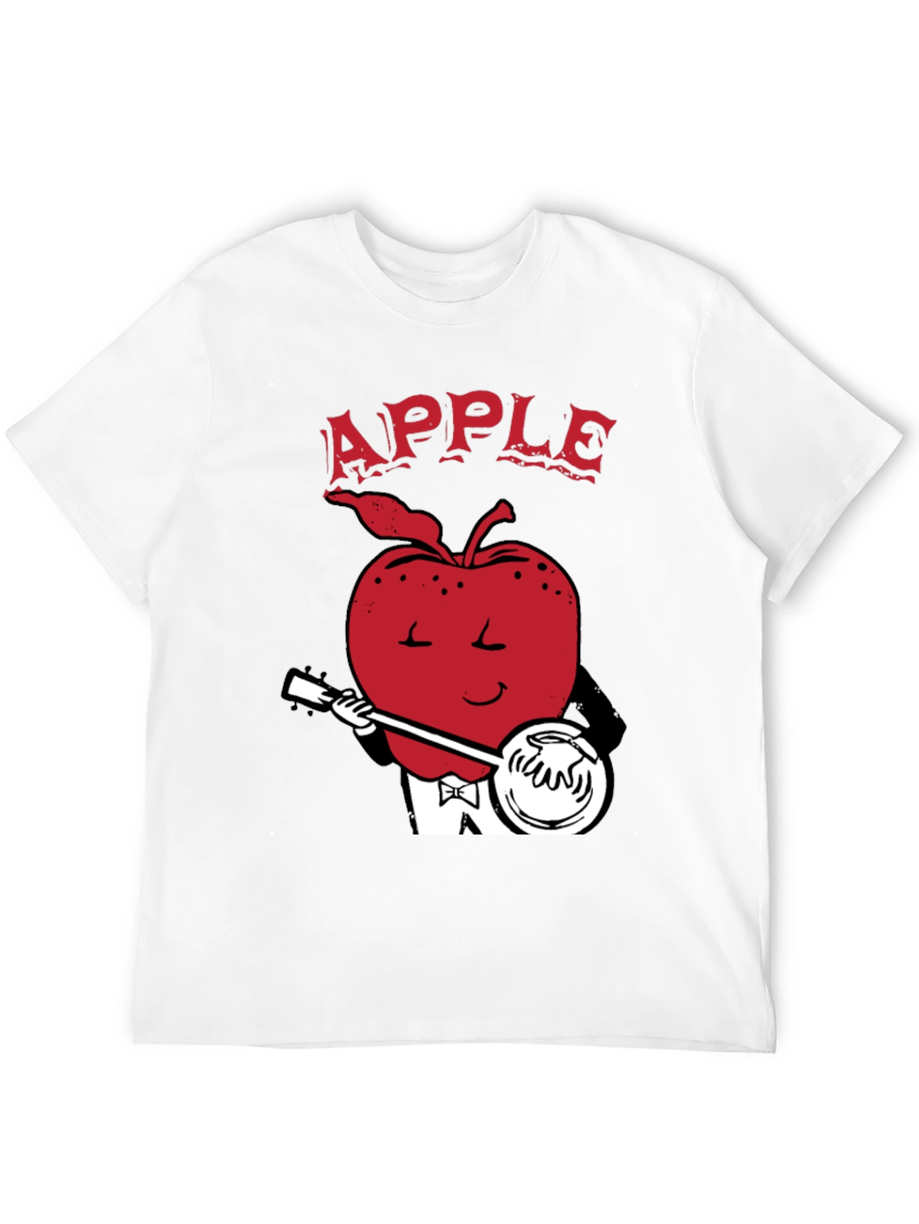 Apple Playing Banjo Graphic Tee - Black