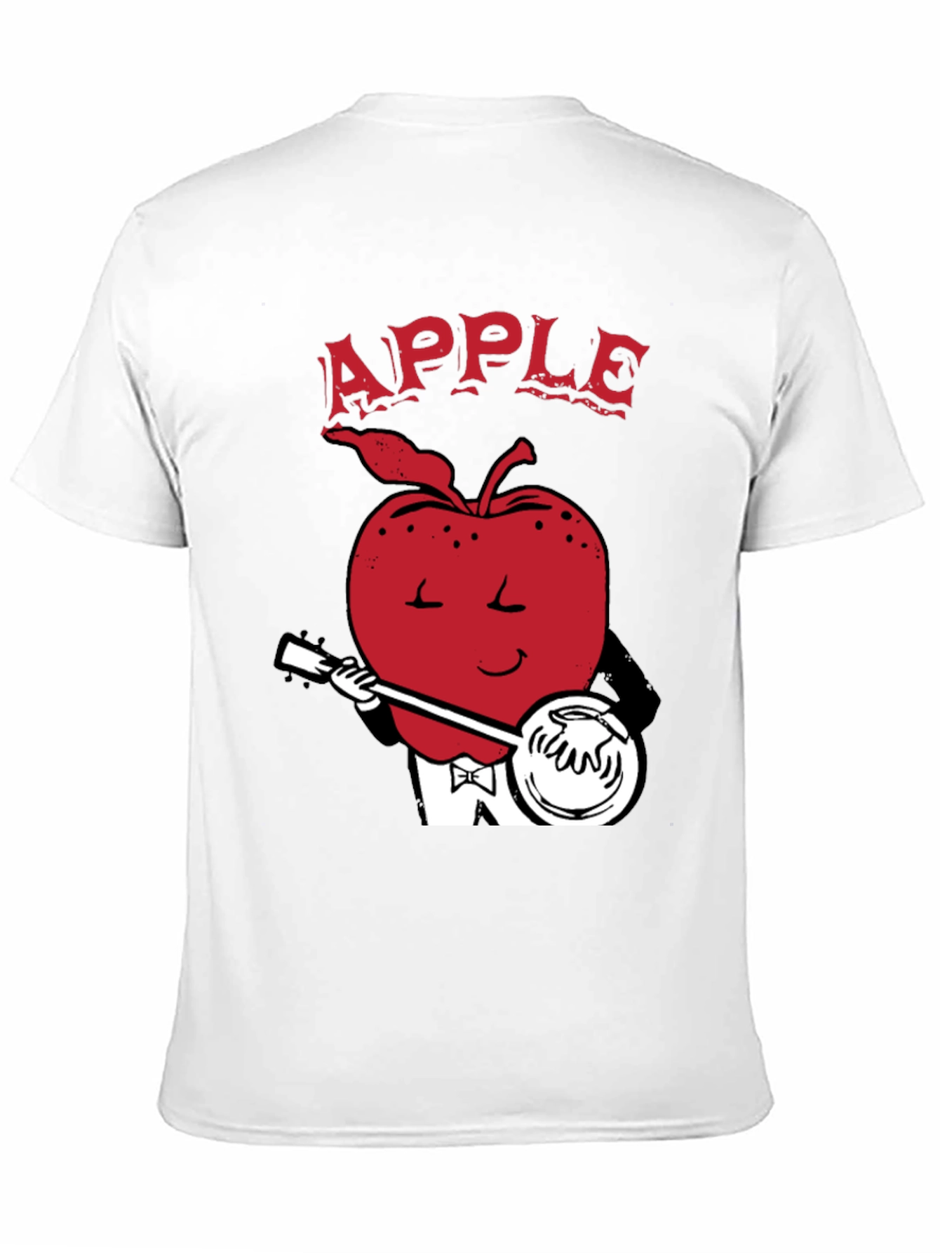 Apple Playing Banjo Graphic Tee - Black