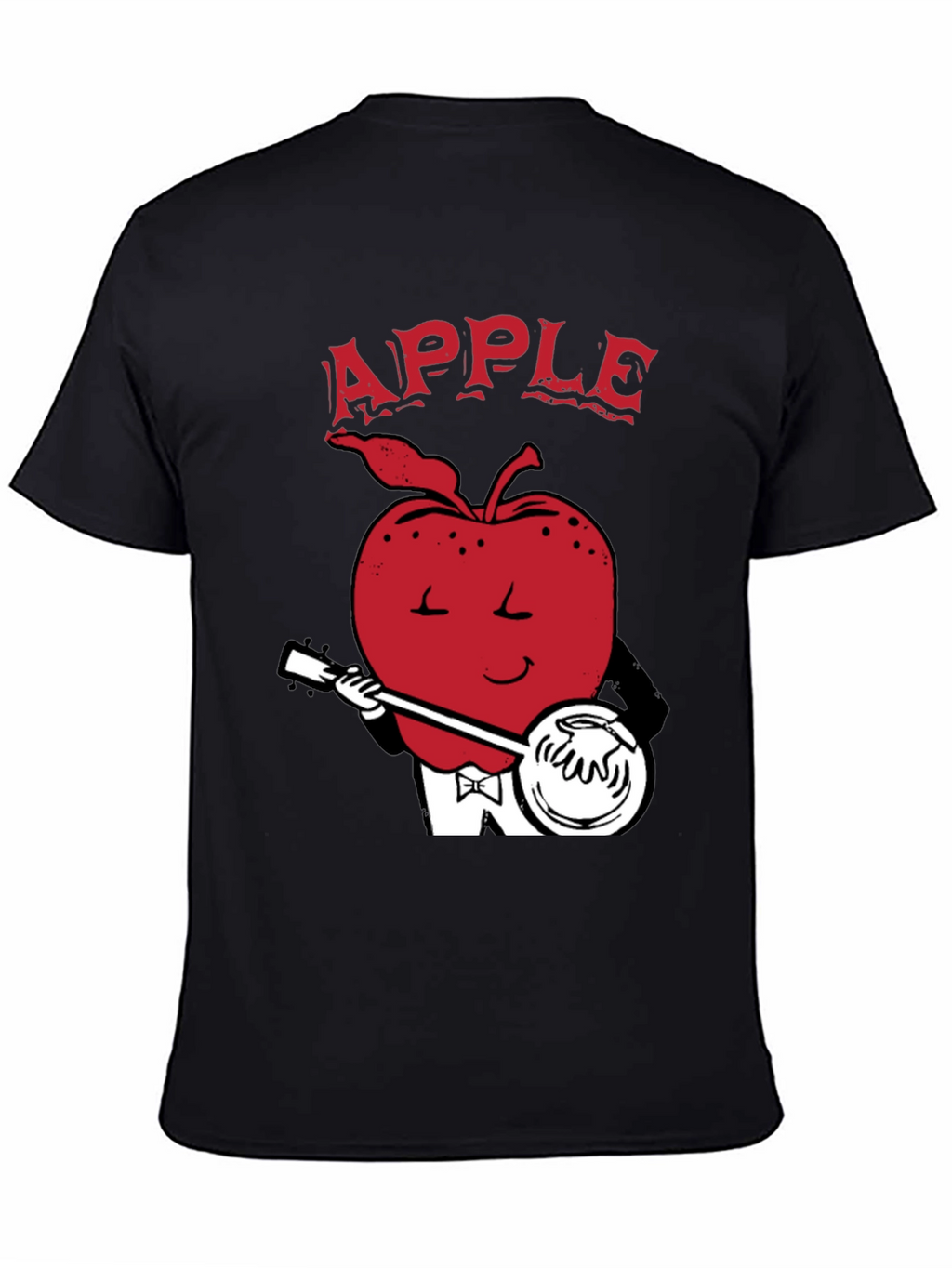 Apple Playing Banjo Graphic Tee - Black