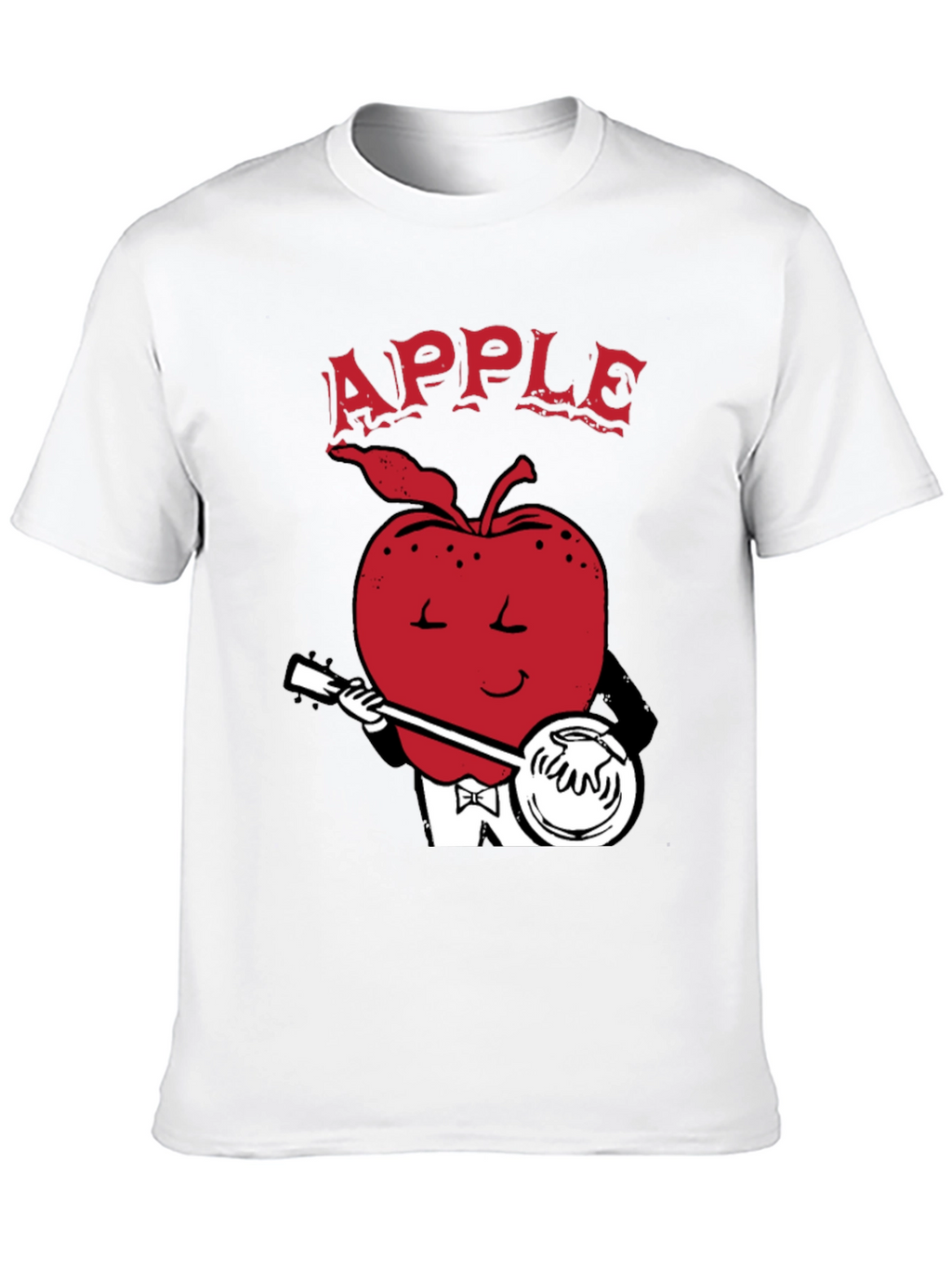 Apple Playing Banjo Graphic Tee - Black