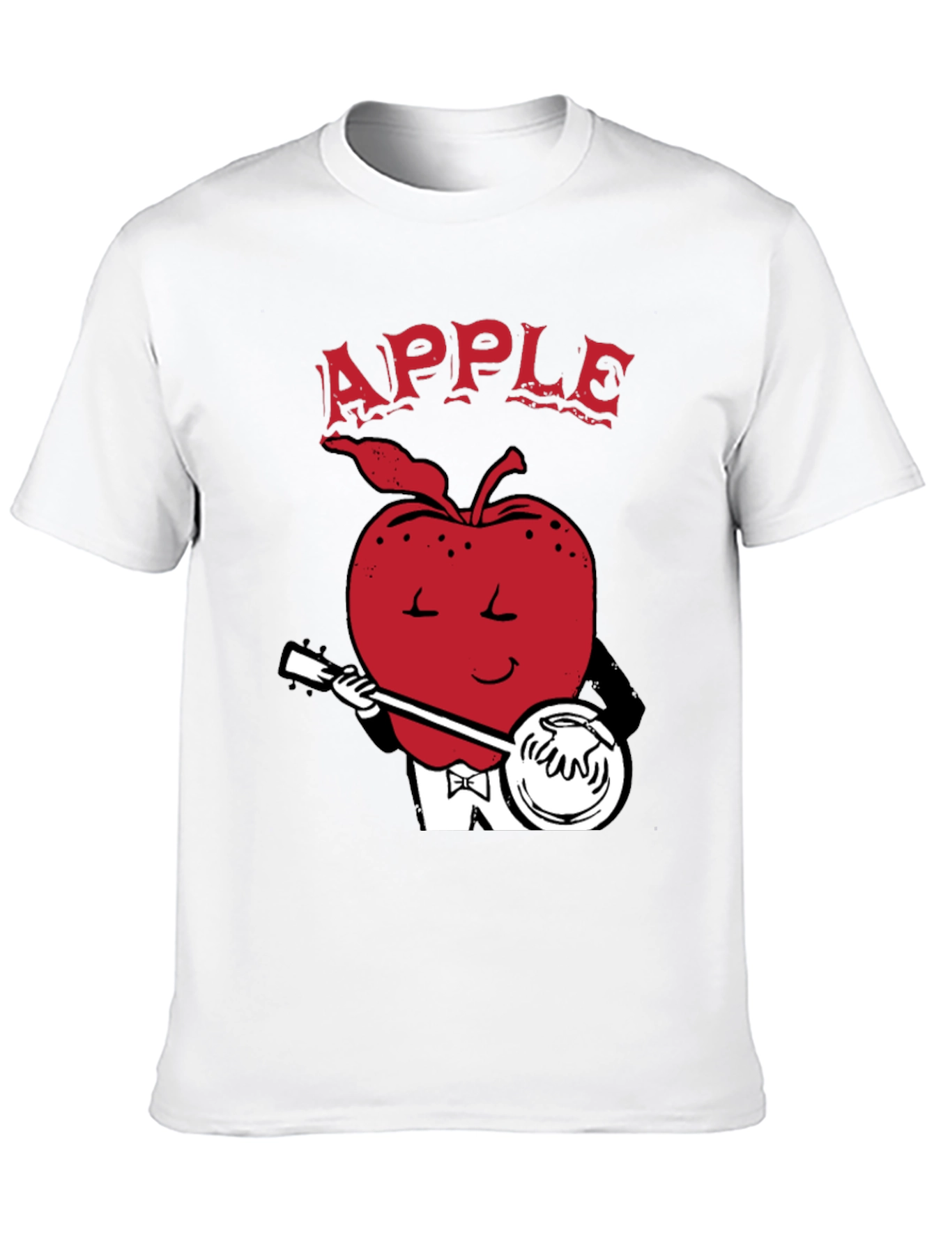 Apple Playing Banjo Graphic Tee - Black
