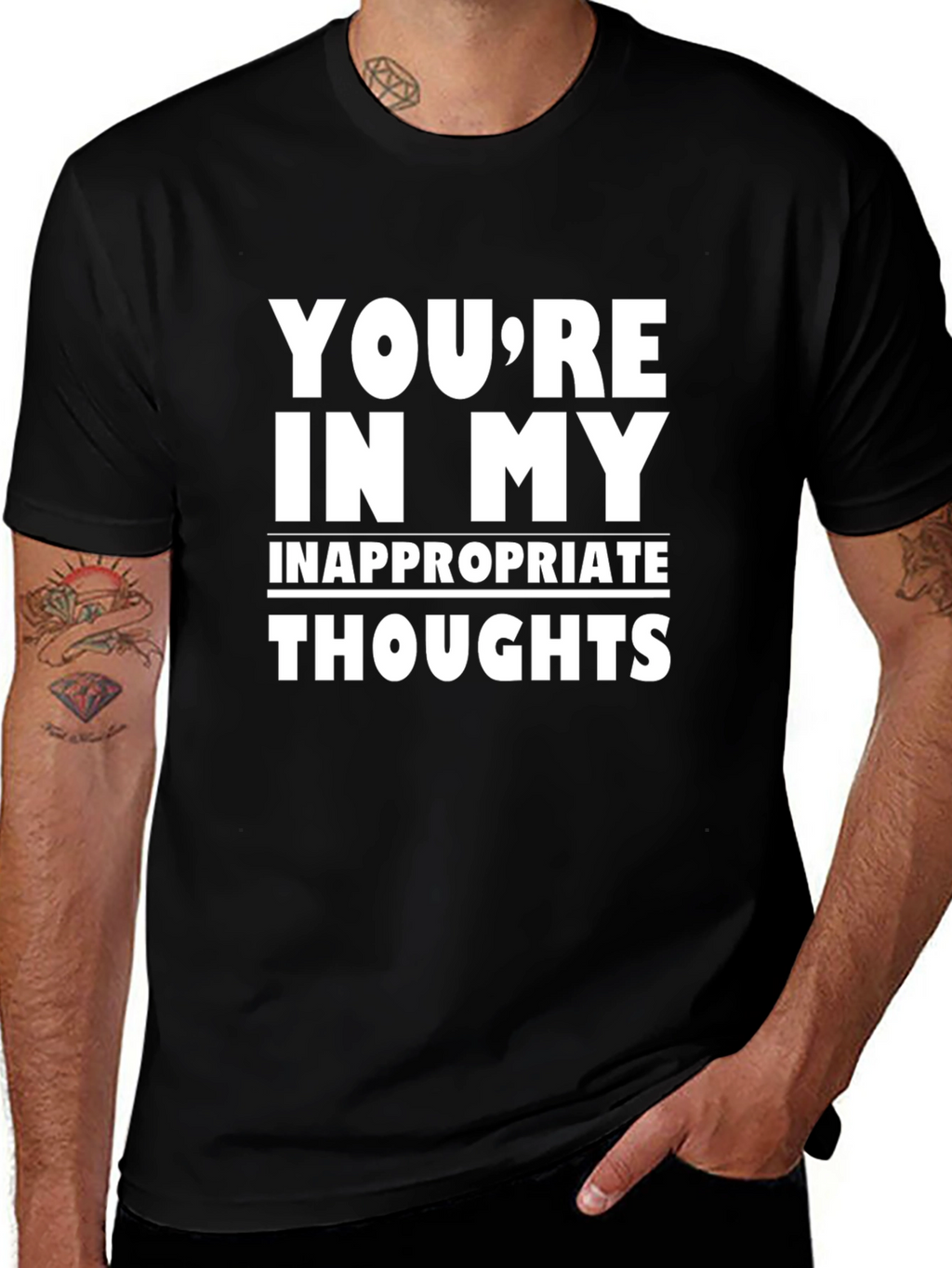 Inappropriate Thoughts Graphic Tee - Black