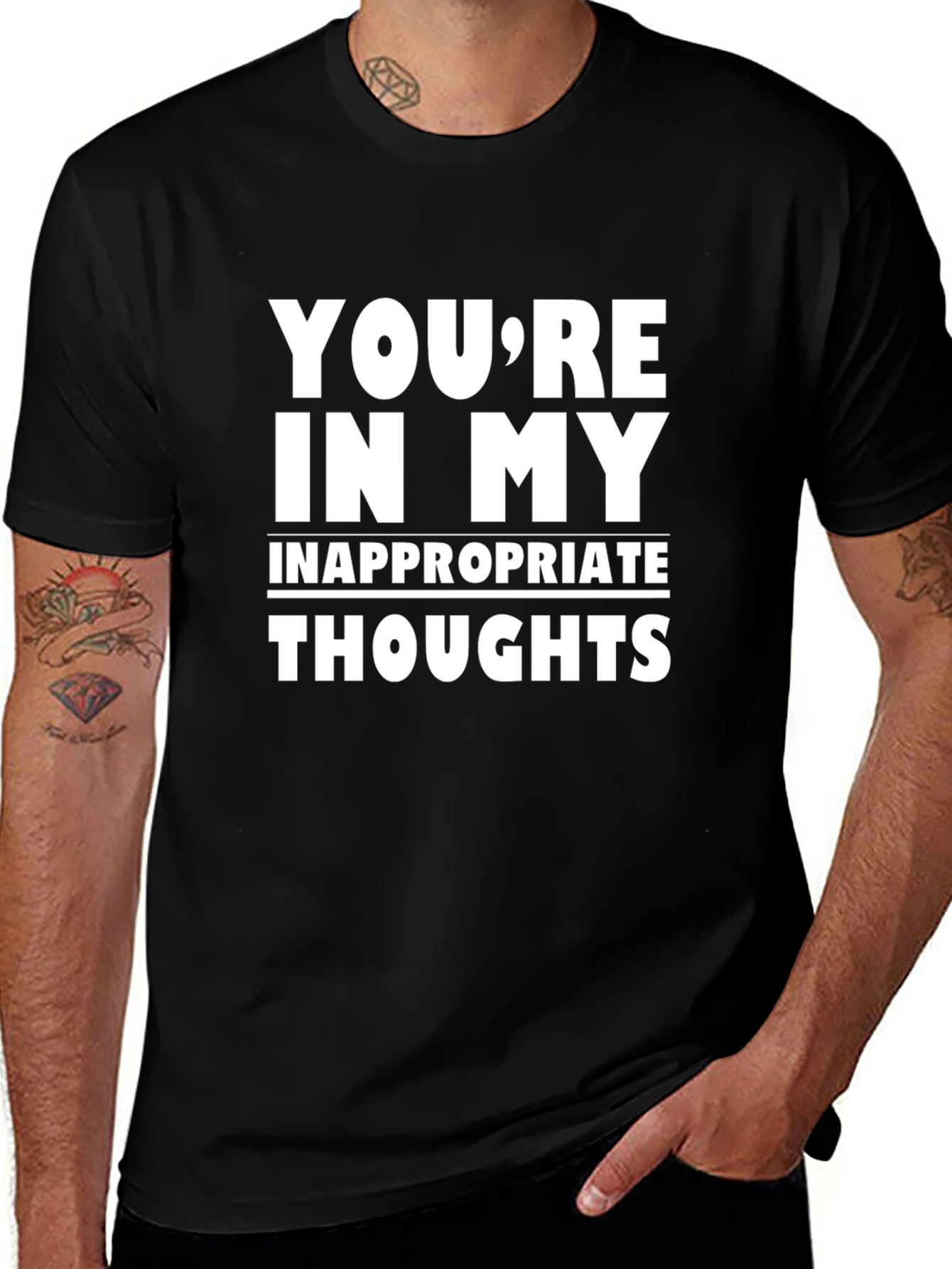 Inappropriate Thoughts Graphic Tee - Black