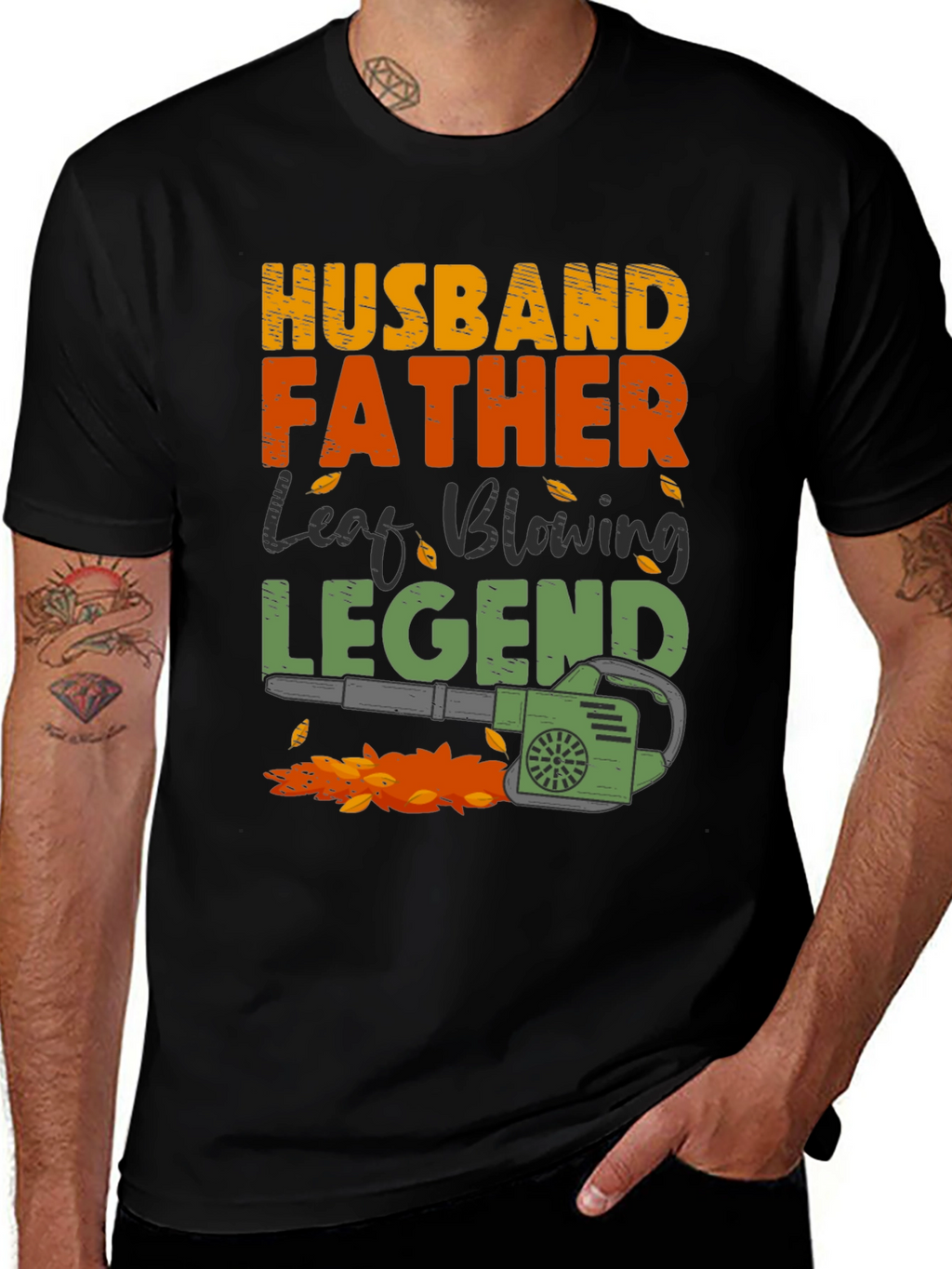 Husband Father Leaf Blowing Legend T-Shirt