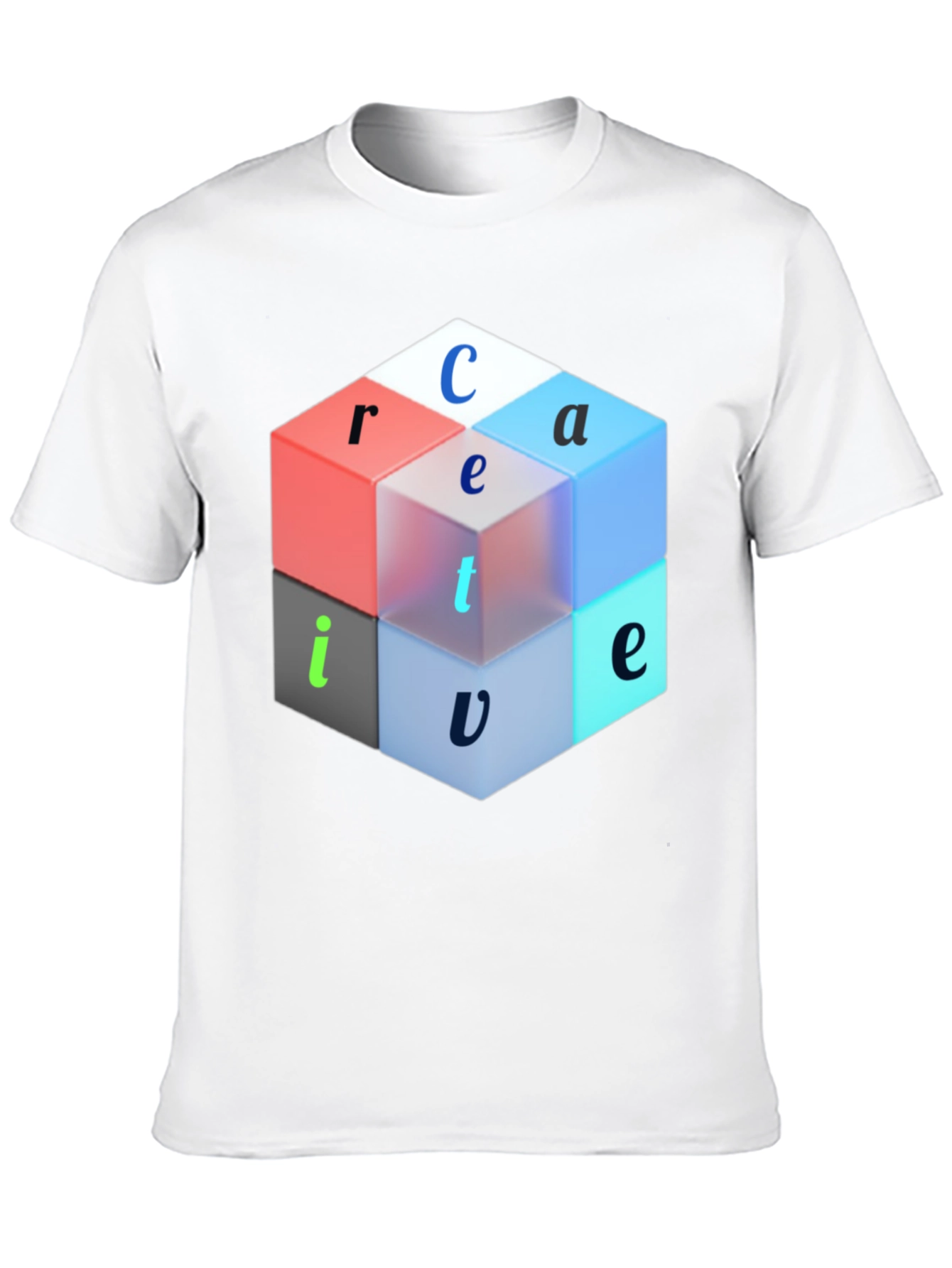 Creative Cube Graphic Tee - Modern Design