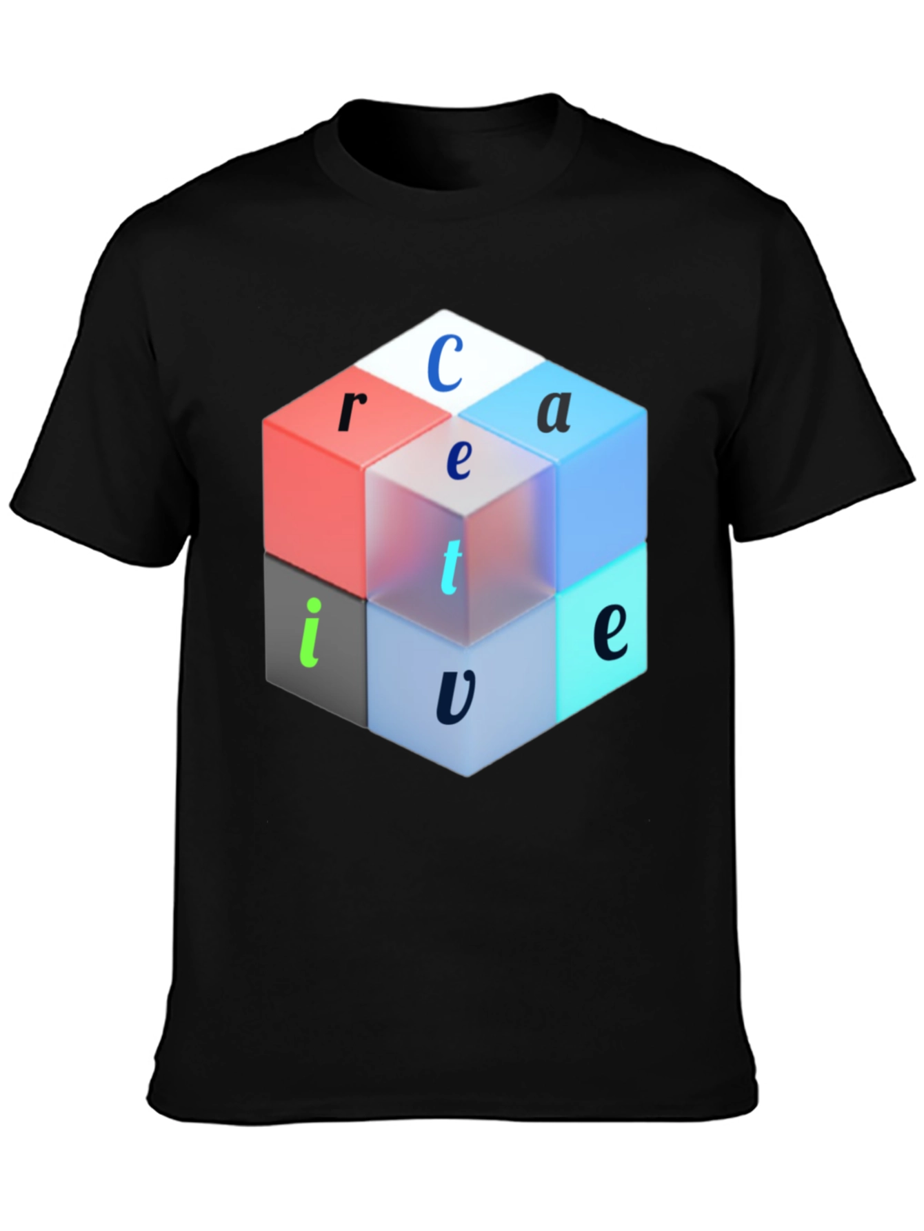 Creative Cube Graphic Tee - Modern Design