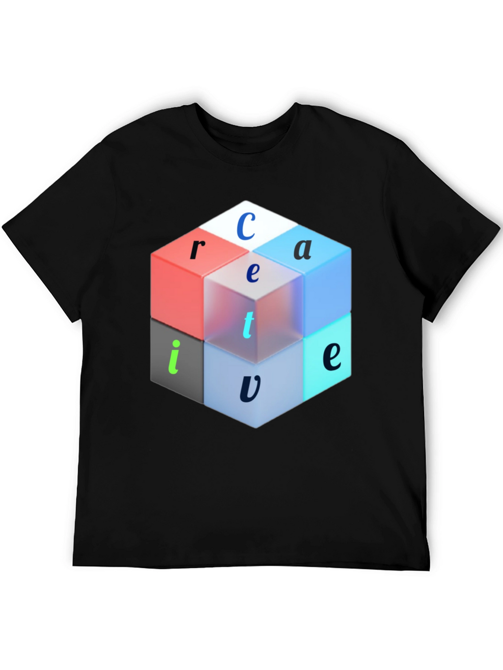 Creative Cube Graphic Tee - Modern Design