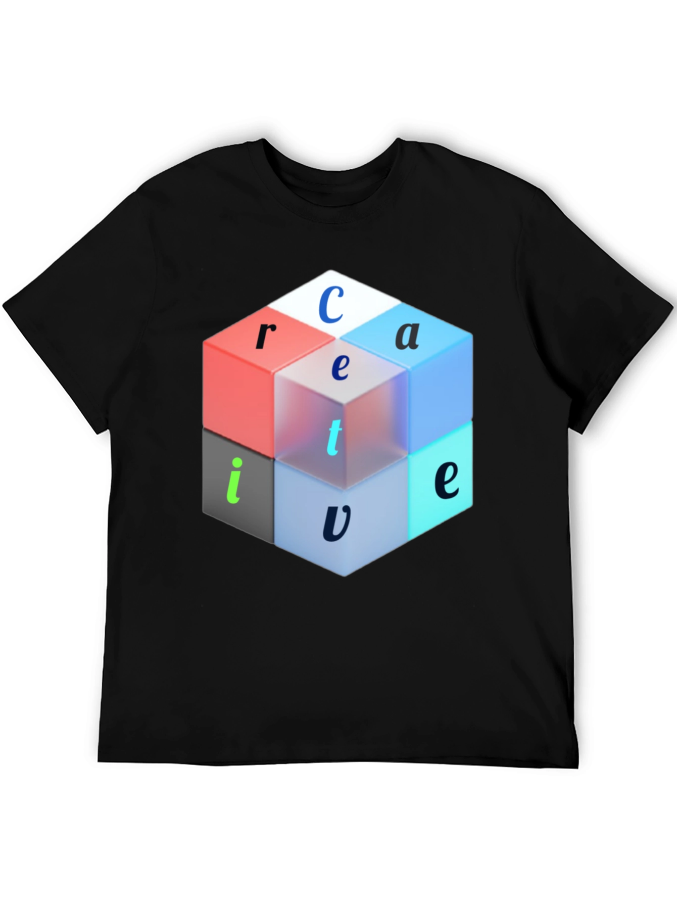 Creative Cube Graphic Tee - Modern Design