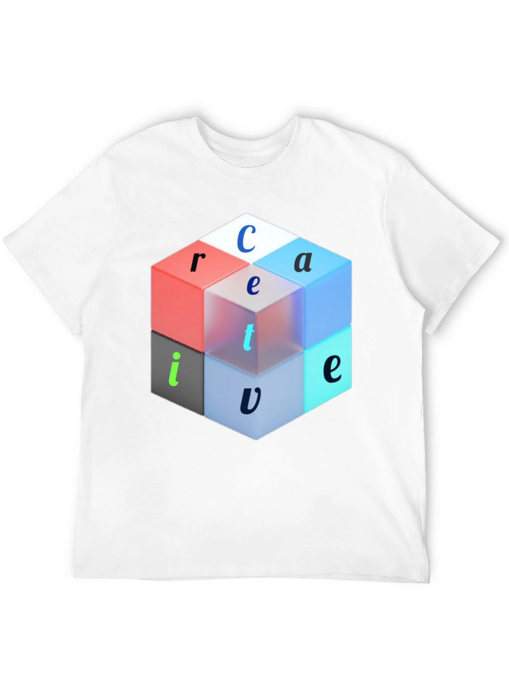 Creative Cube Graphic Tee - Modern Design