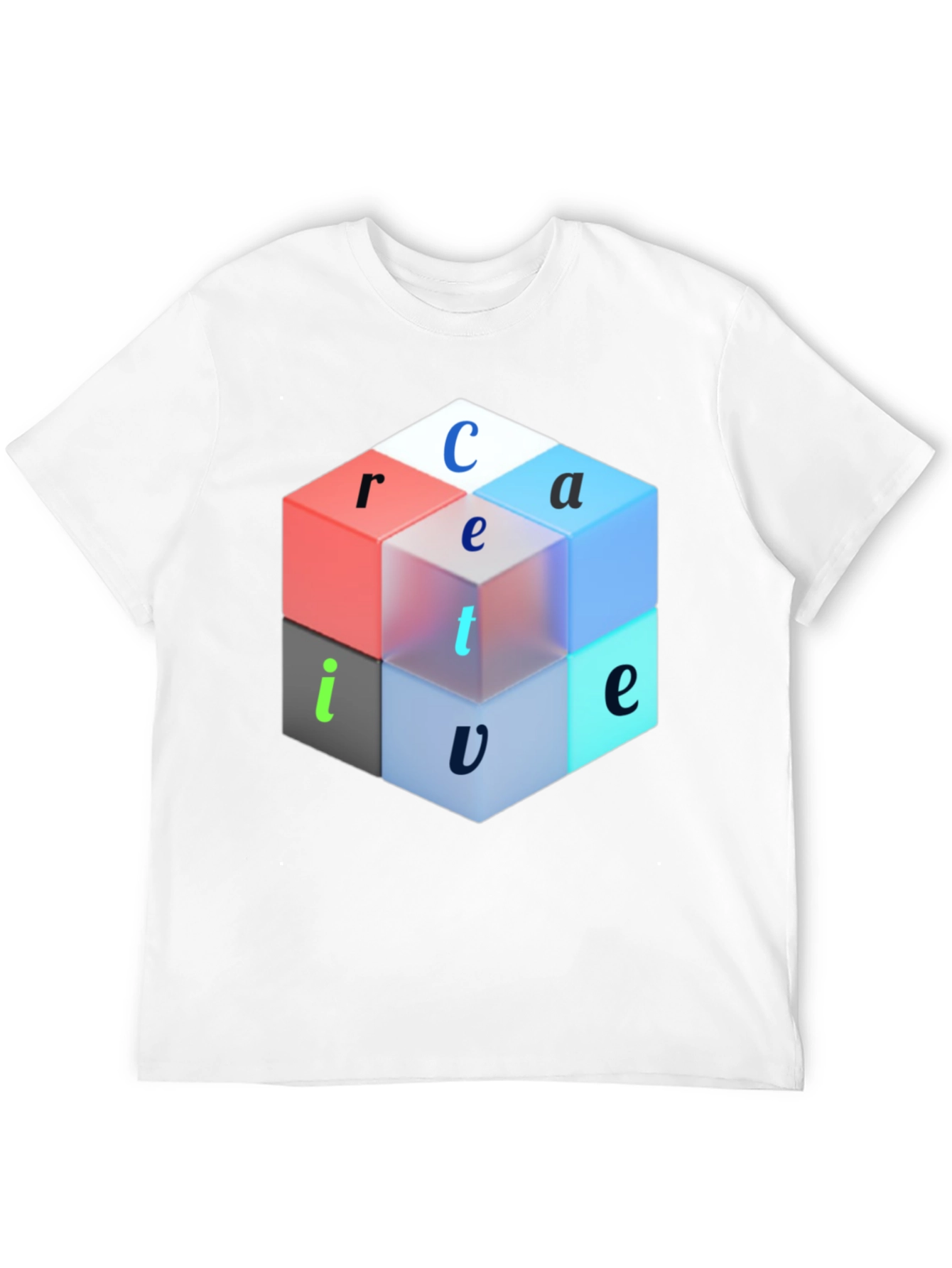 Creative Cube Graphic Tee - Modern Design
