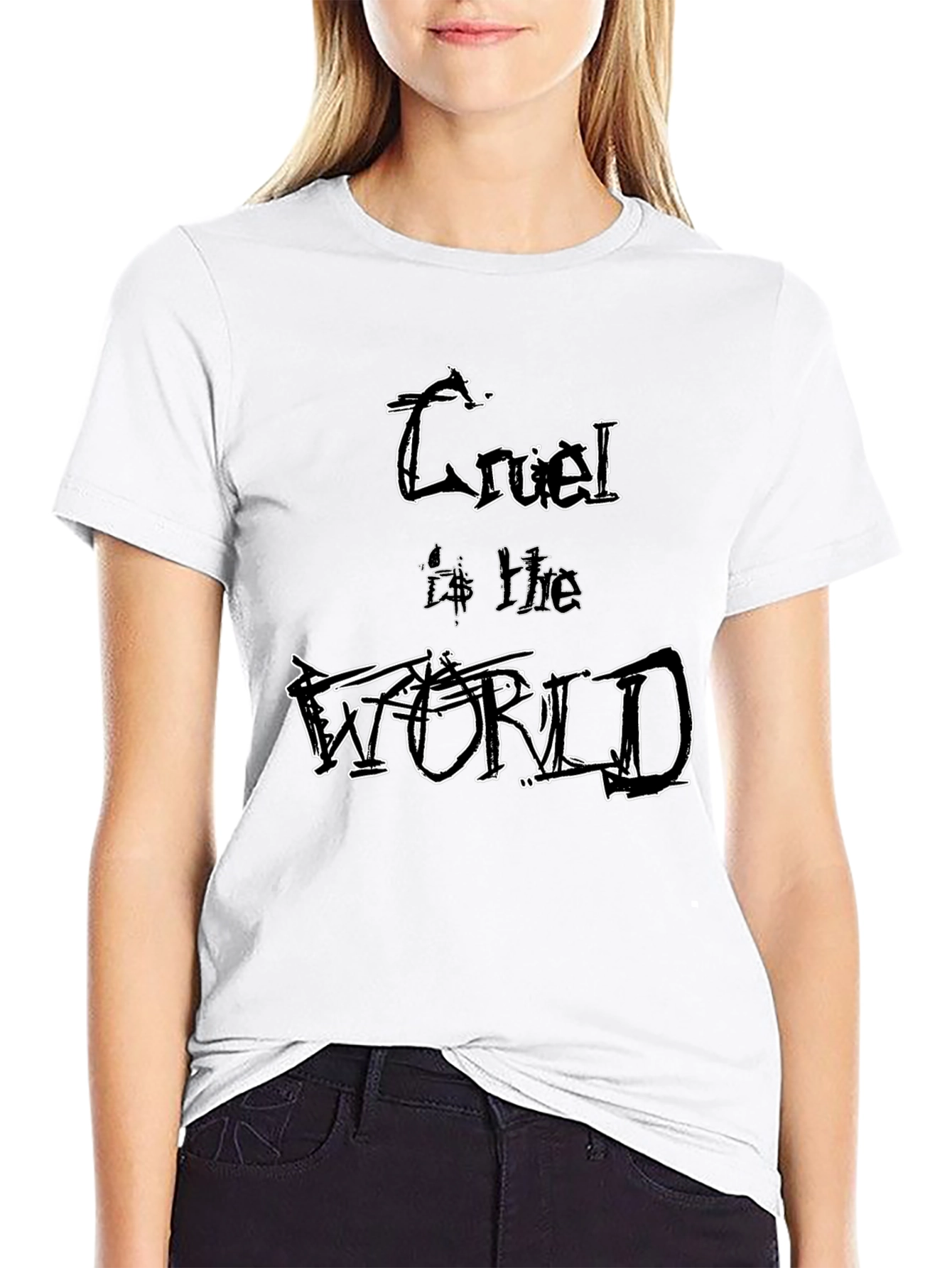 Cruel World Graphic Tee - Edgy Style