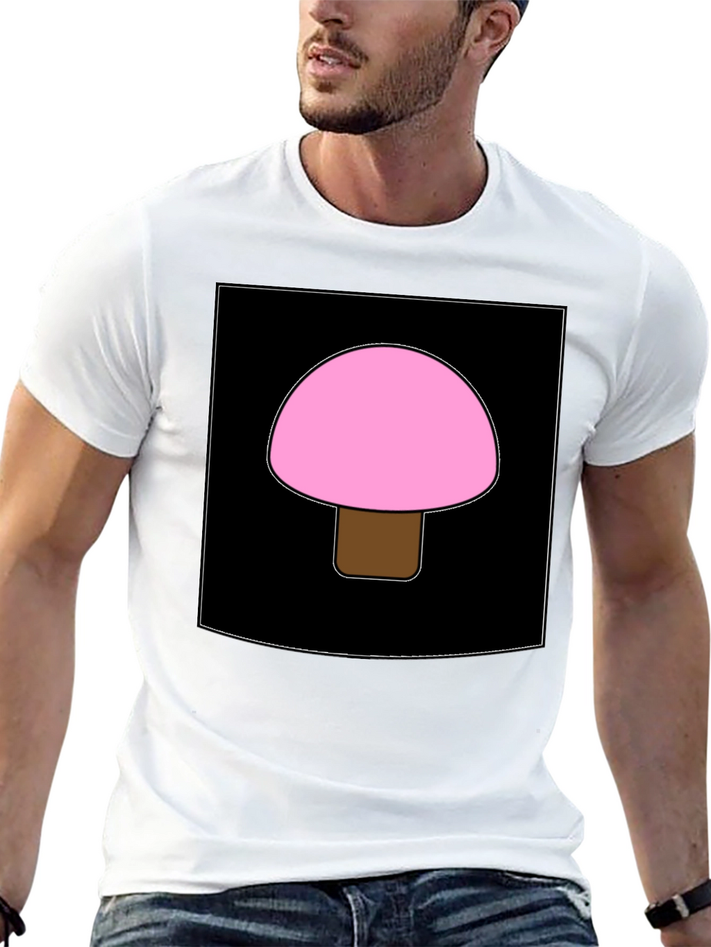 Pink Mushroom Graphic Tee - Unique Design