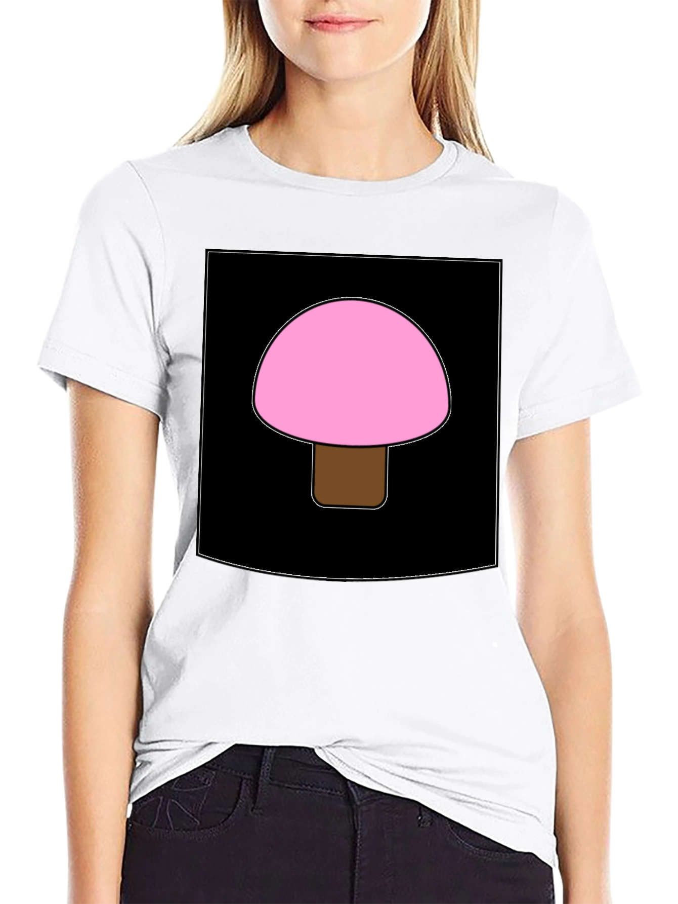 Pink Mushroom Graphic Tee - Unique Design