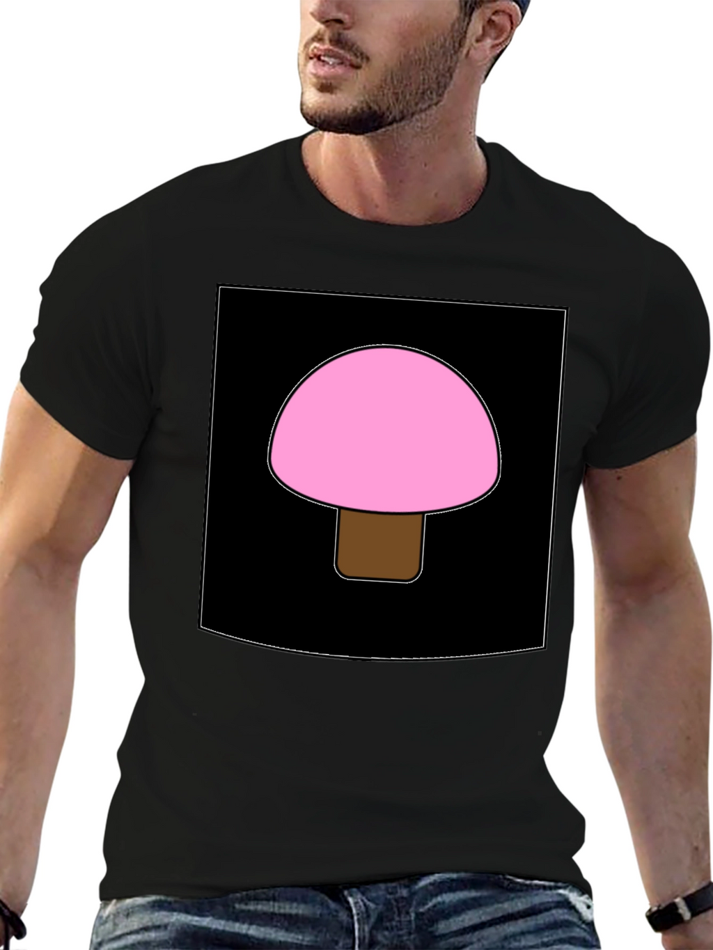 Pink Mushroom Graphic Tee - Unique Design