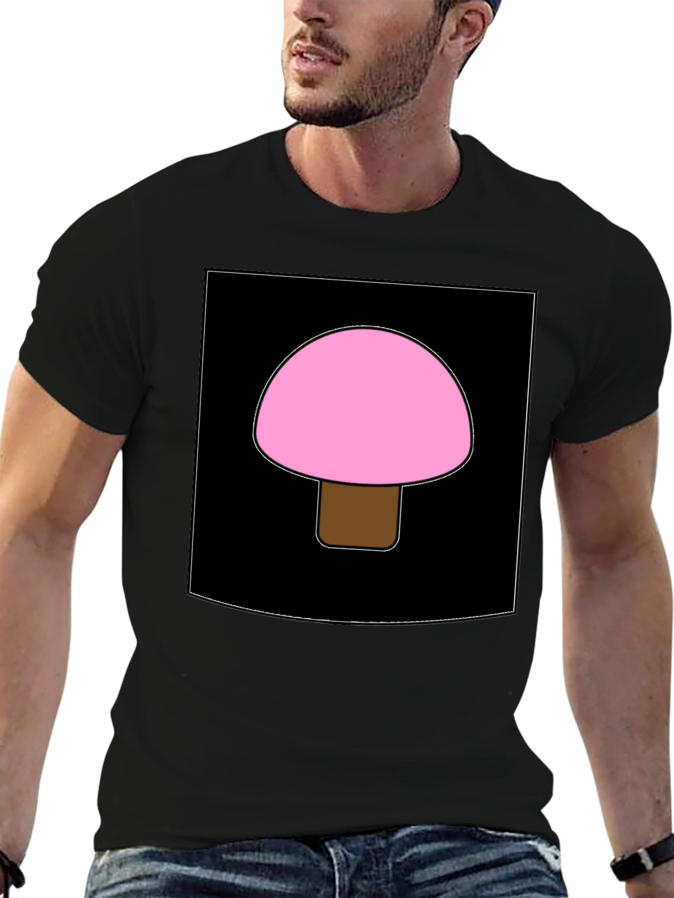 Pink Mushroom Graphic Tee - Unique Design