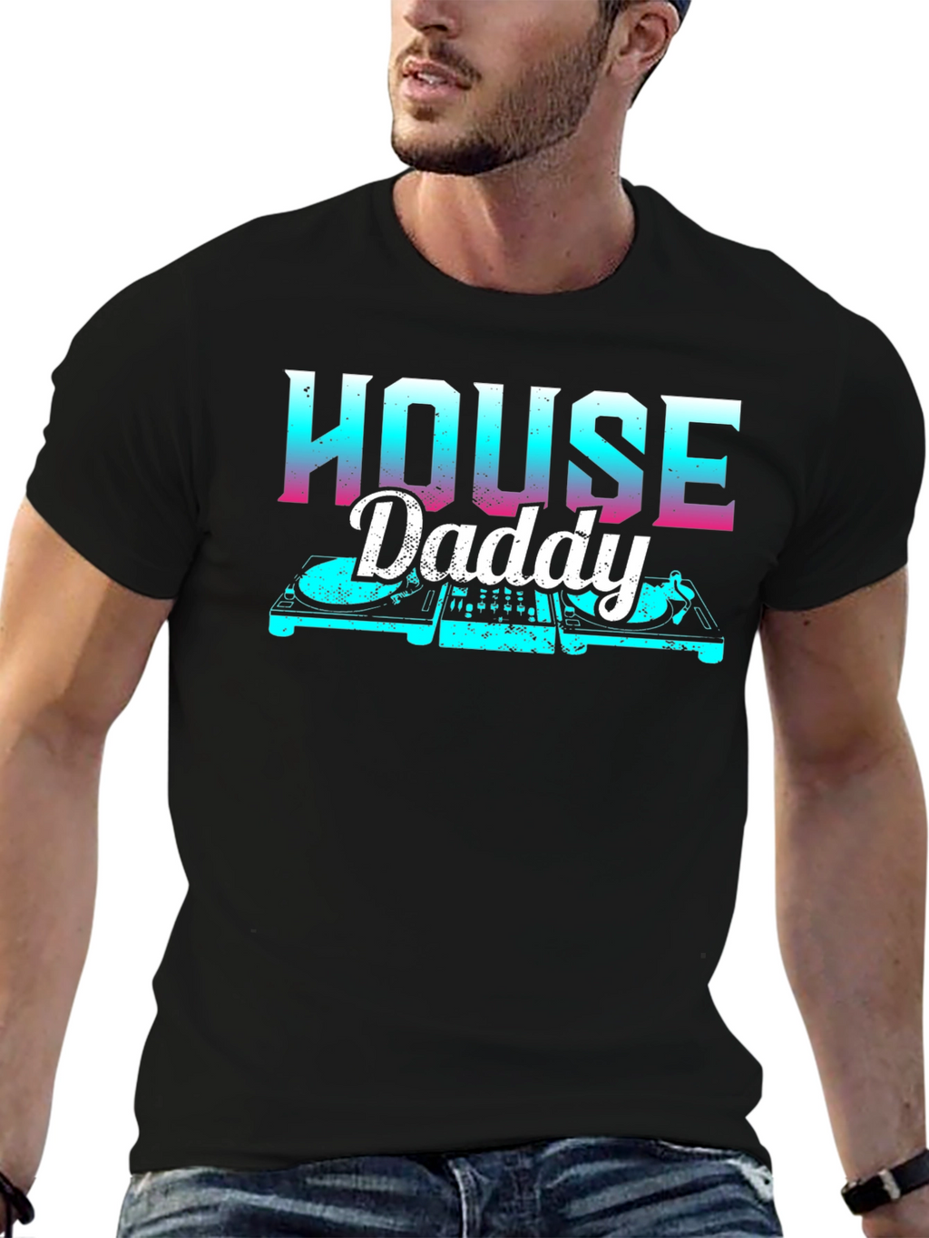 House Daddy DJ T-Shirt - Retro Style