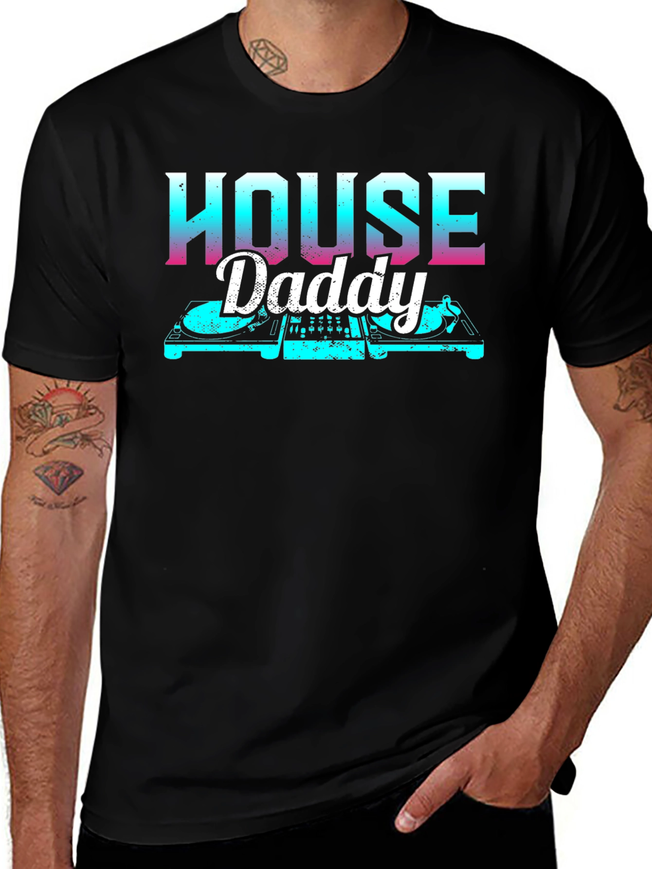 House Daddy DJ T-Shirt - Retro Style