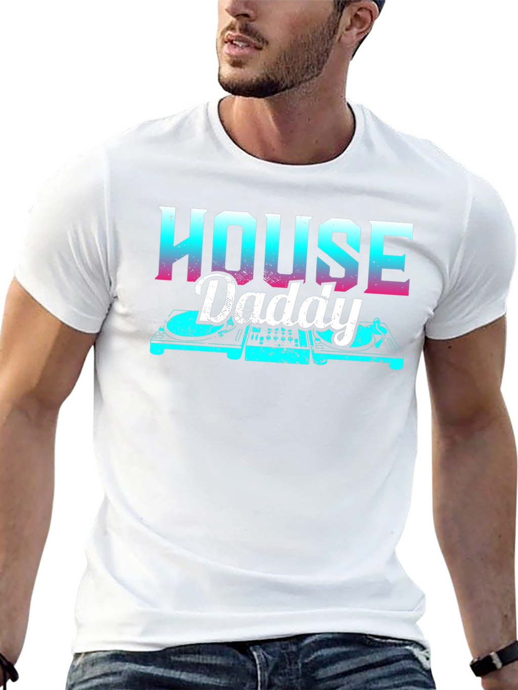 House Daddy DJ T-Shirt - Retro Style