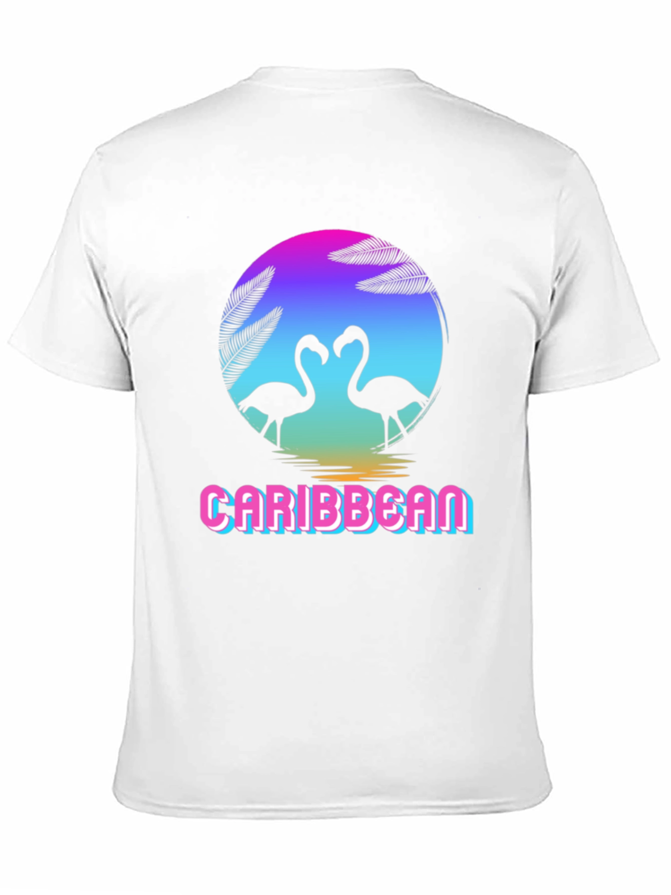 Caribbean Flamingo Black T-Shirt